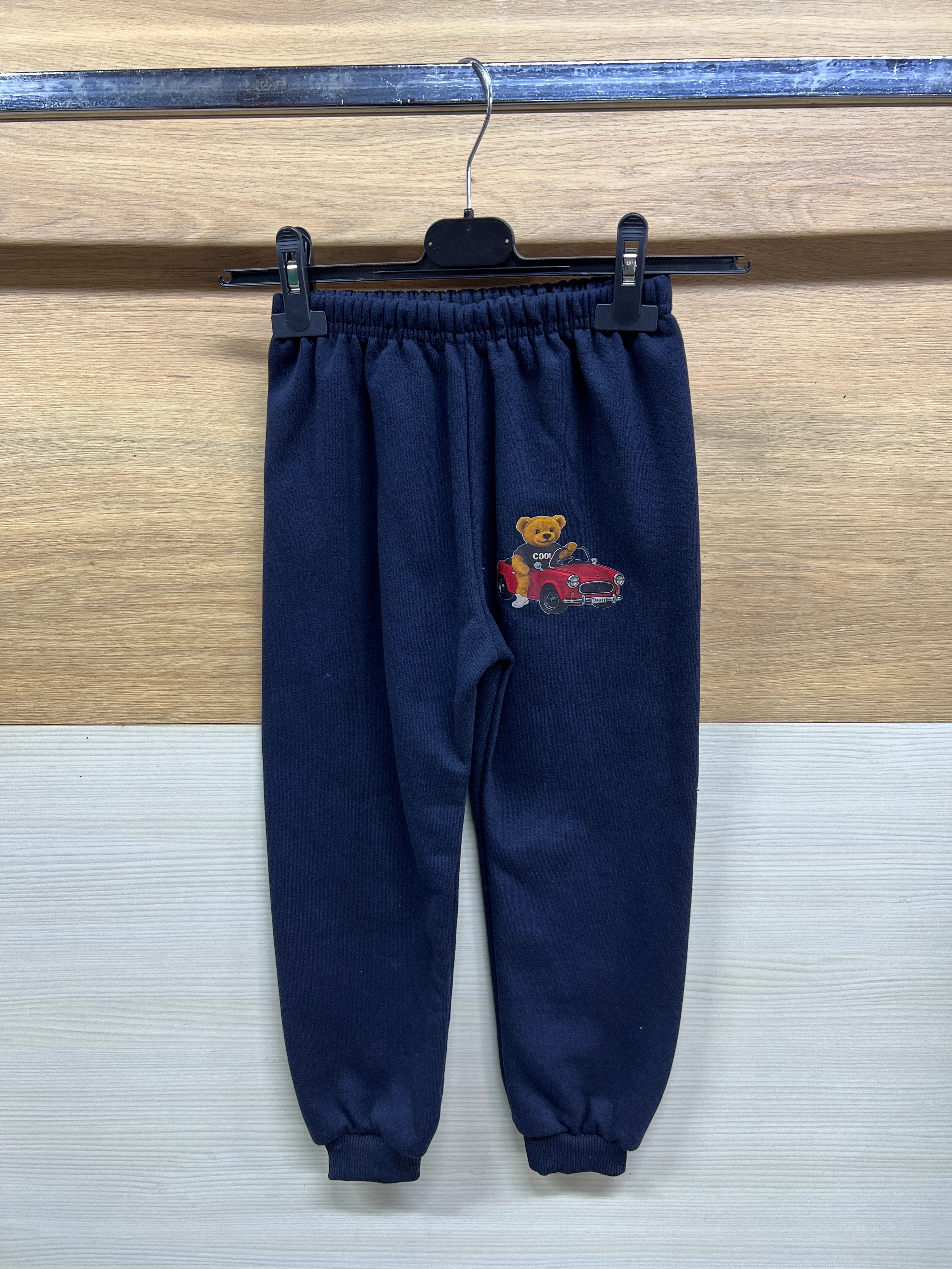 Arabalı Ayıcık Baskılı Kalın Şardonlu Alt Üst Takım Laciver 