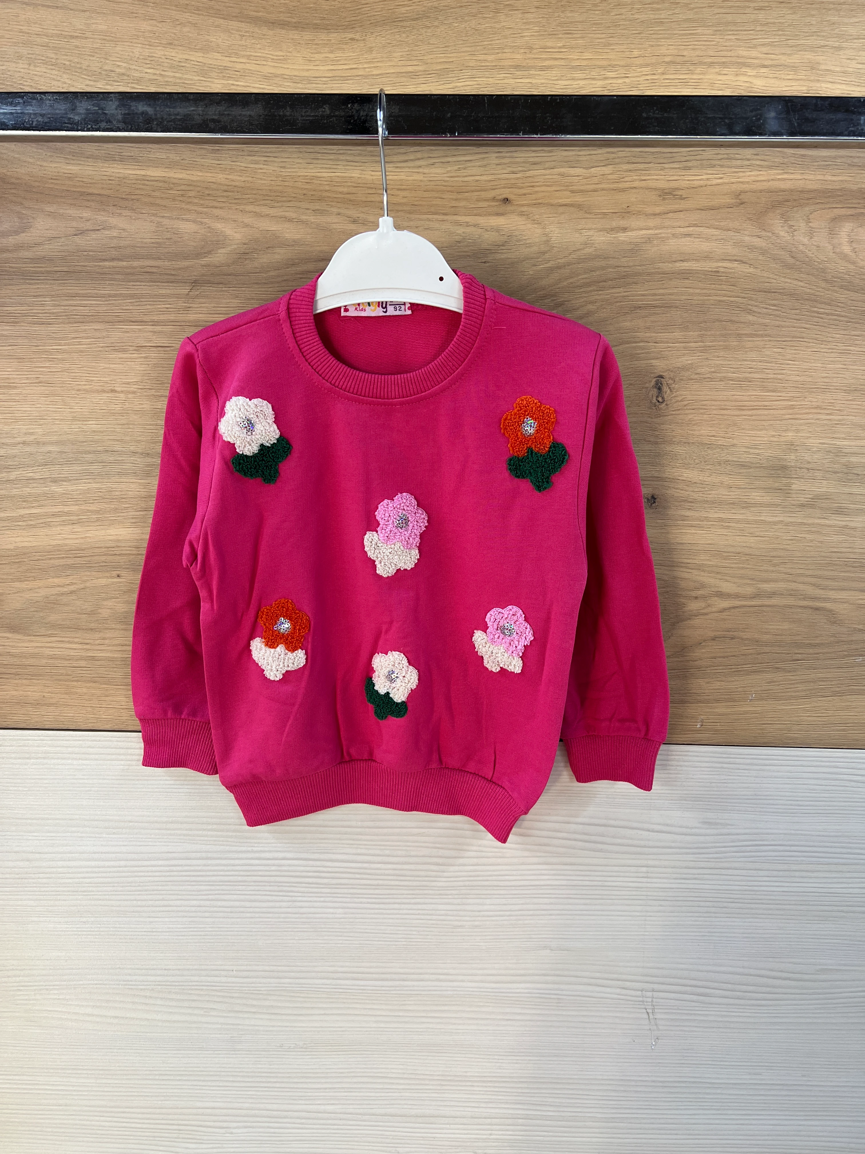 Çicek Nakışlı Şardonsuz Alt Üst Takım Fuşya