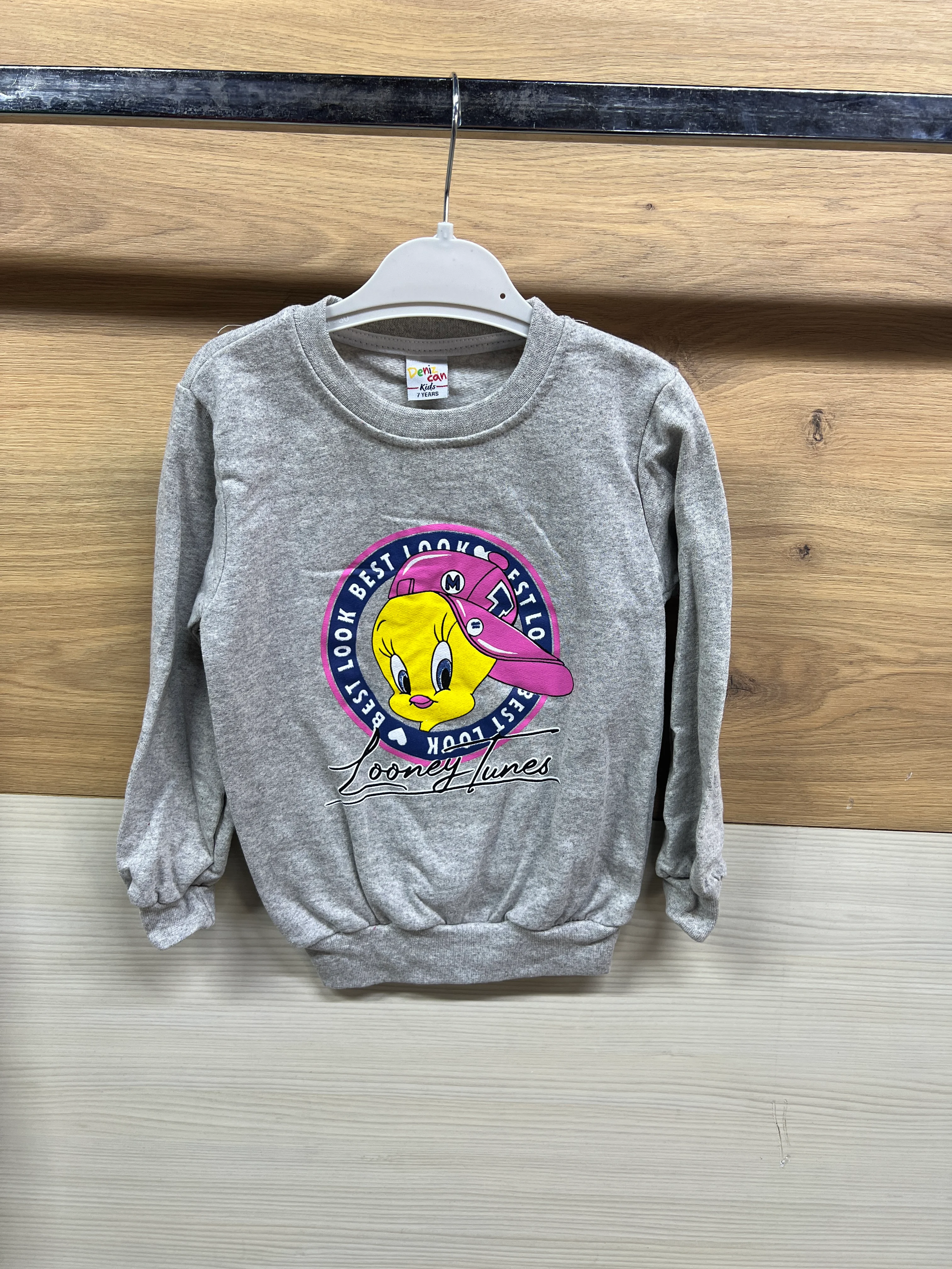 Tweety Baskılı Şardonlu Alt Üst Takım Gri