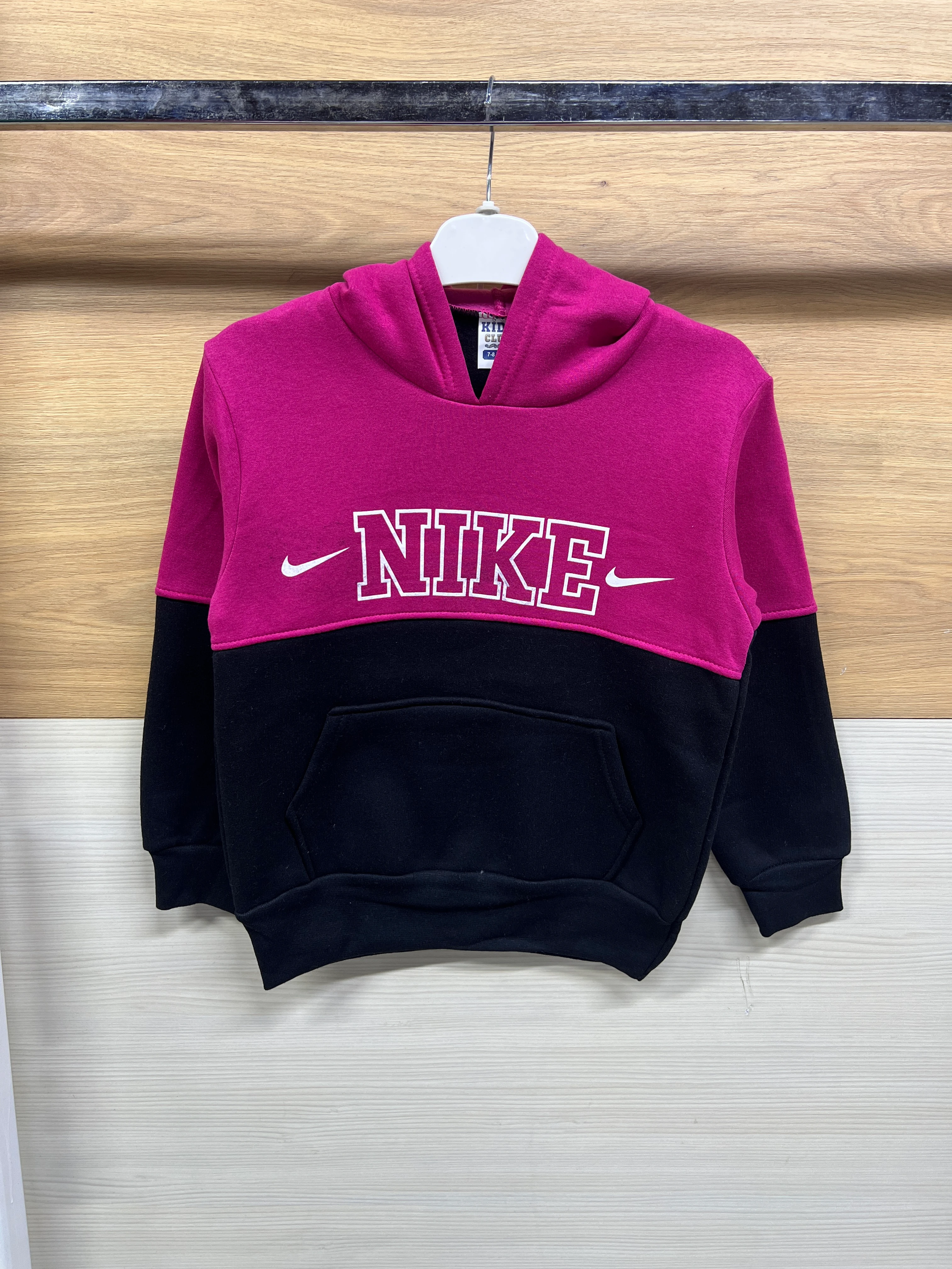 Baskılı Kapşonlu Kalın 3 ip Şardonlu Alt Üst Takım Fuşya