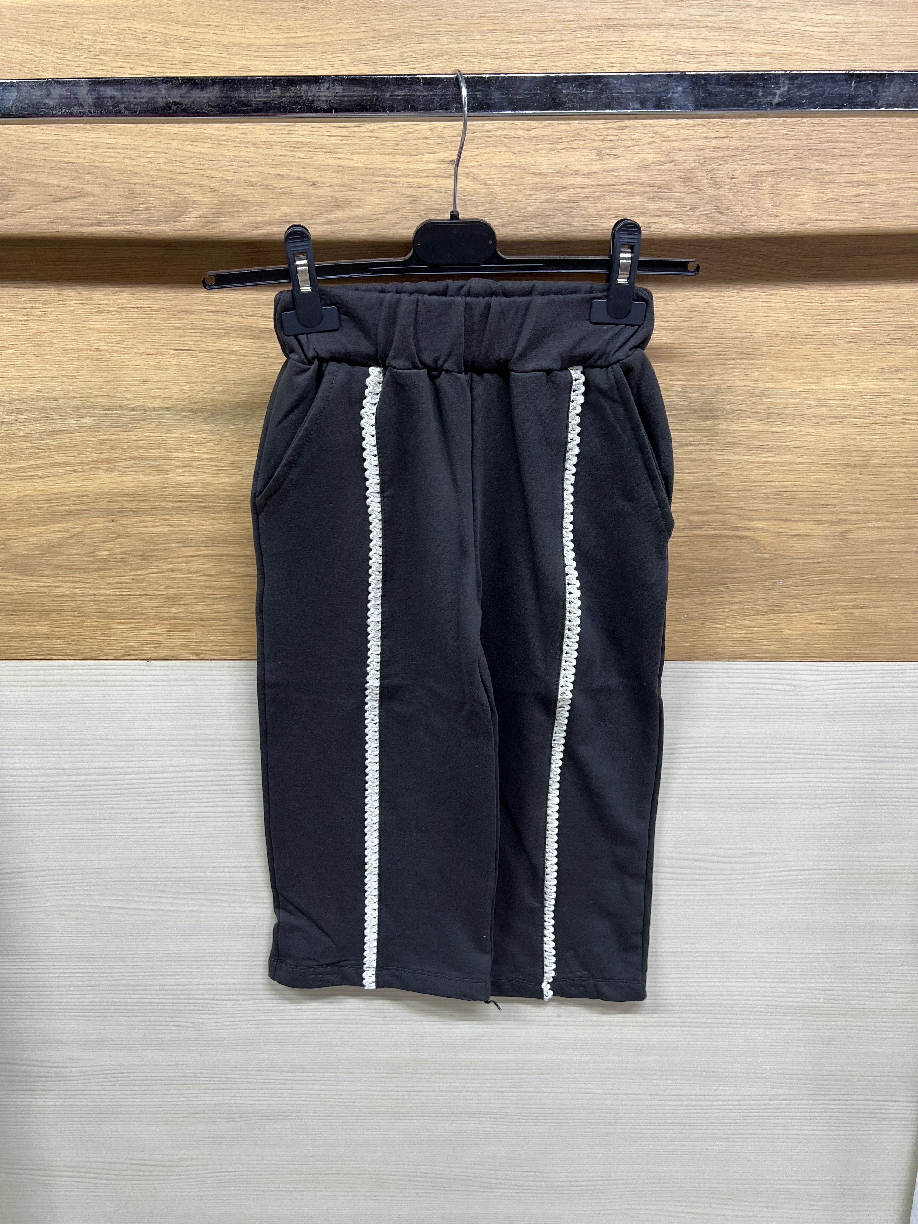 Papatya Taş İşlemeli Şardonlu Alt Üst Takım Siyah