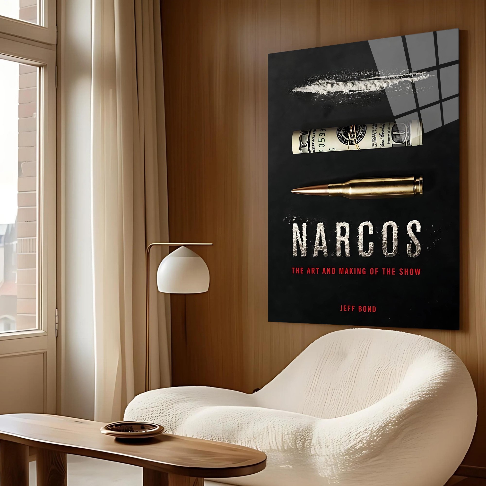 Narcos Tasarımı Cam Tablo