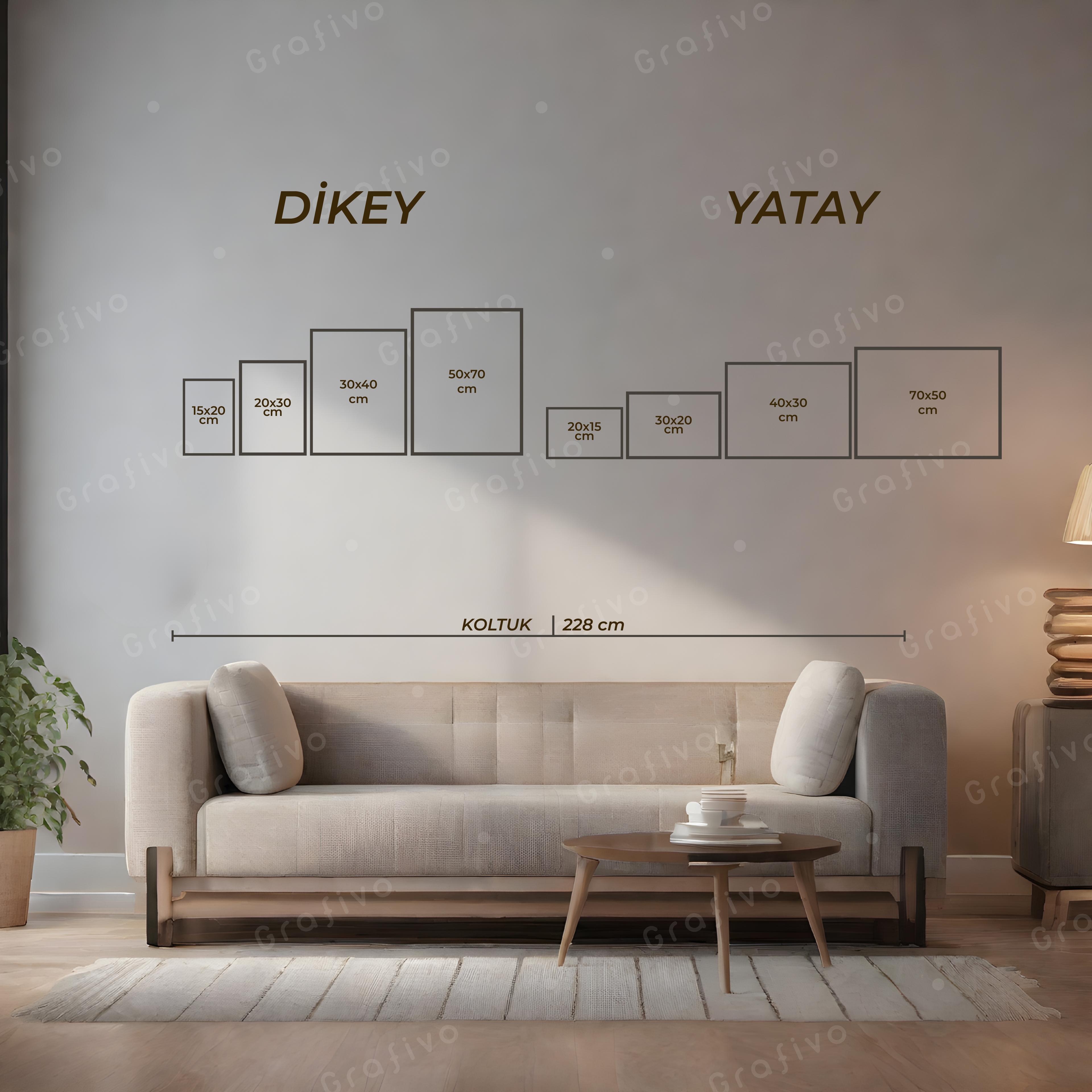 Doğa Resmi Yağlı Boya Tarzında Ahşap Çerçeveli Poster Duvar Dekorasyonu