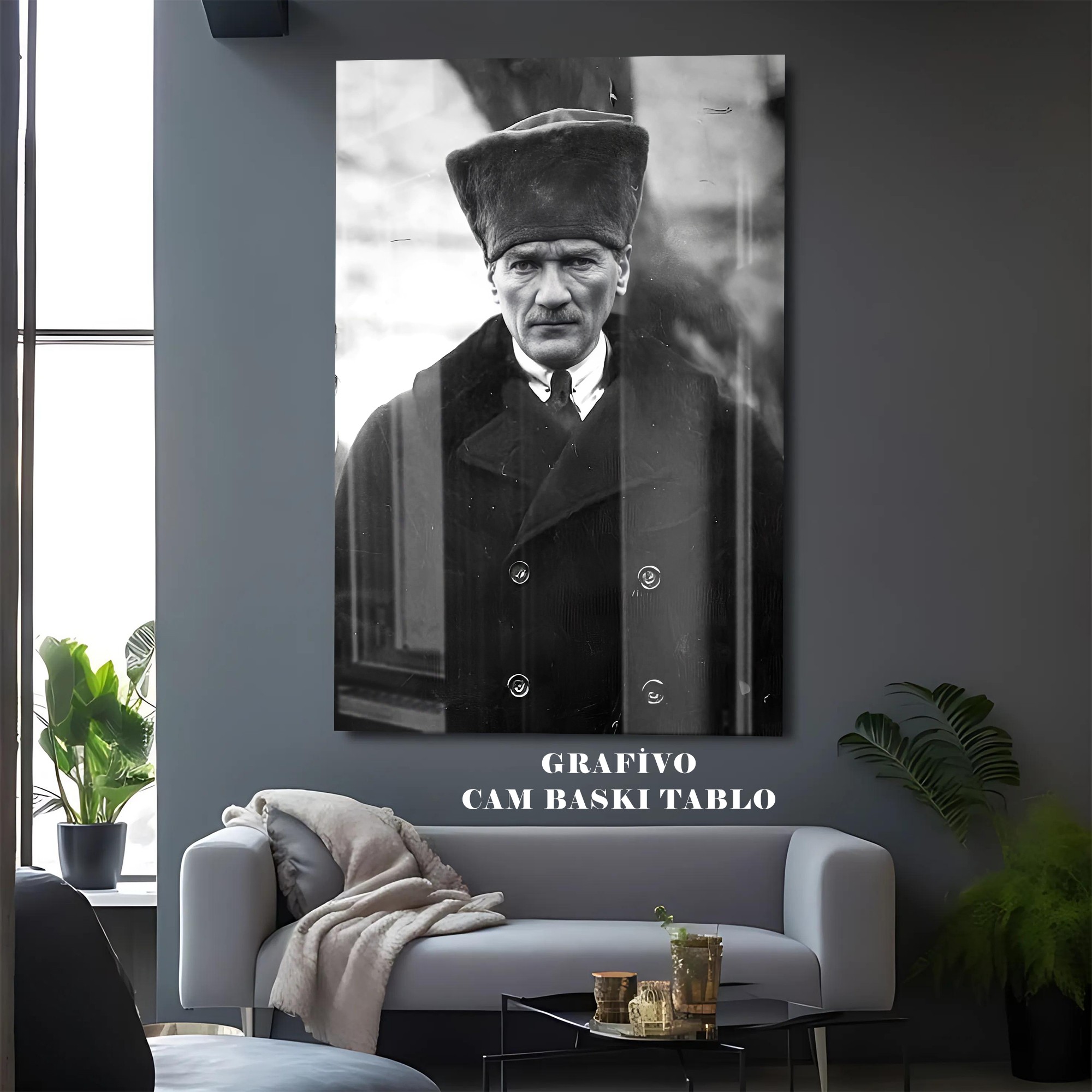 "Ulu Önder Atatürk – Modern Cam Tablo"