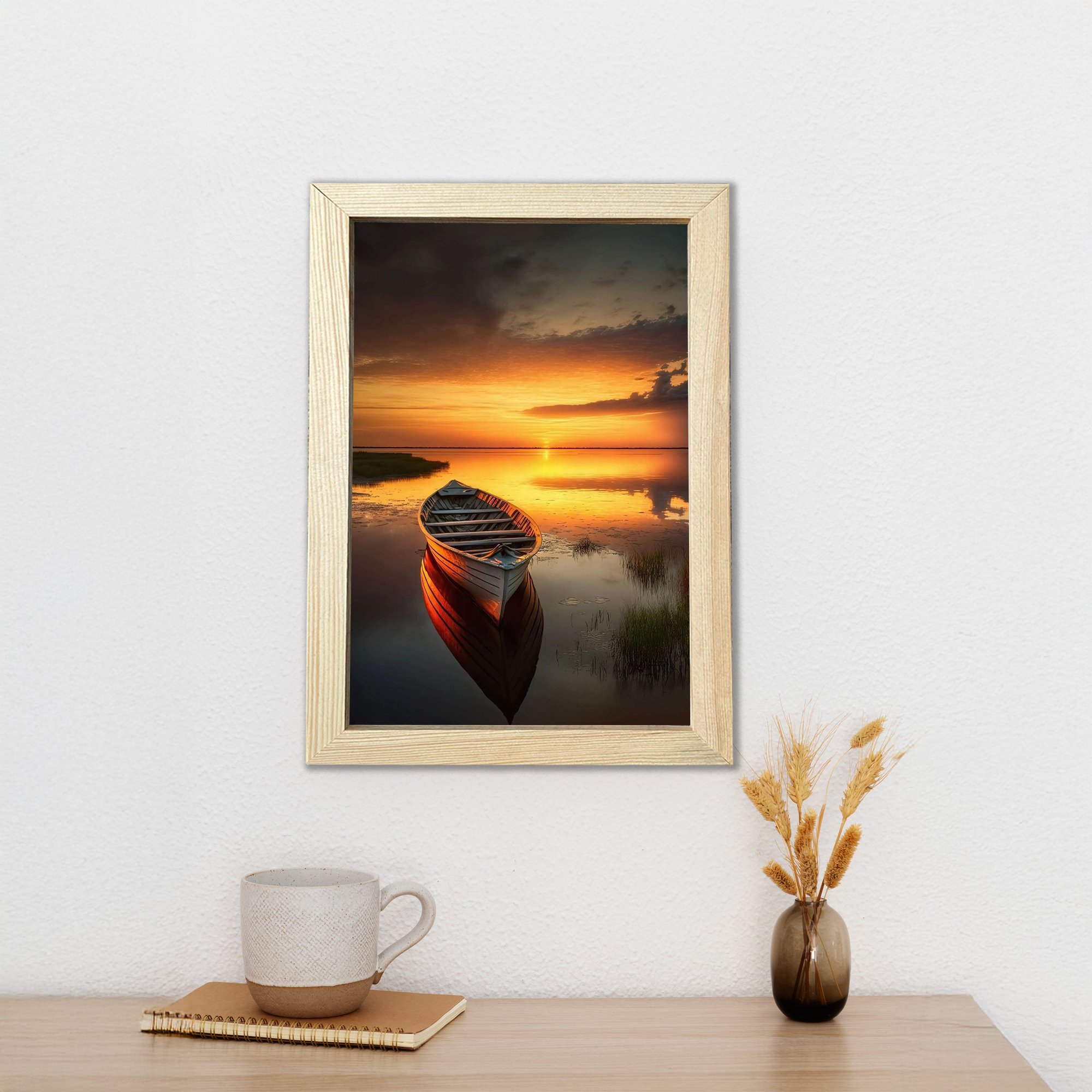 Gün Batımı Fotoğrafı Ahşap Çerçeveli Poster
