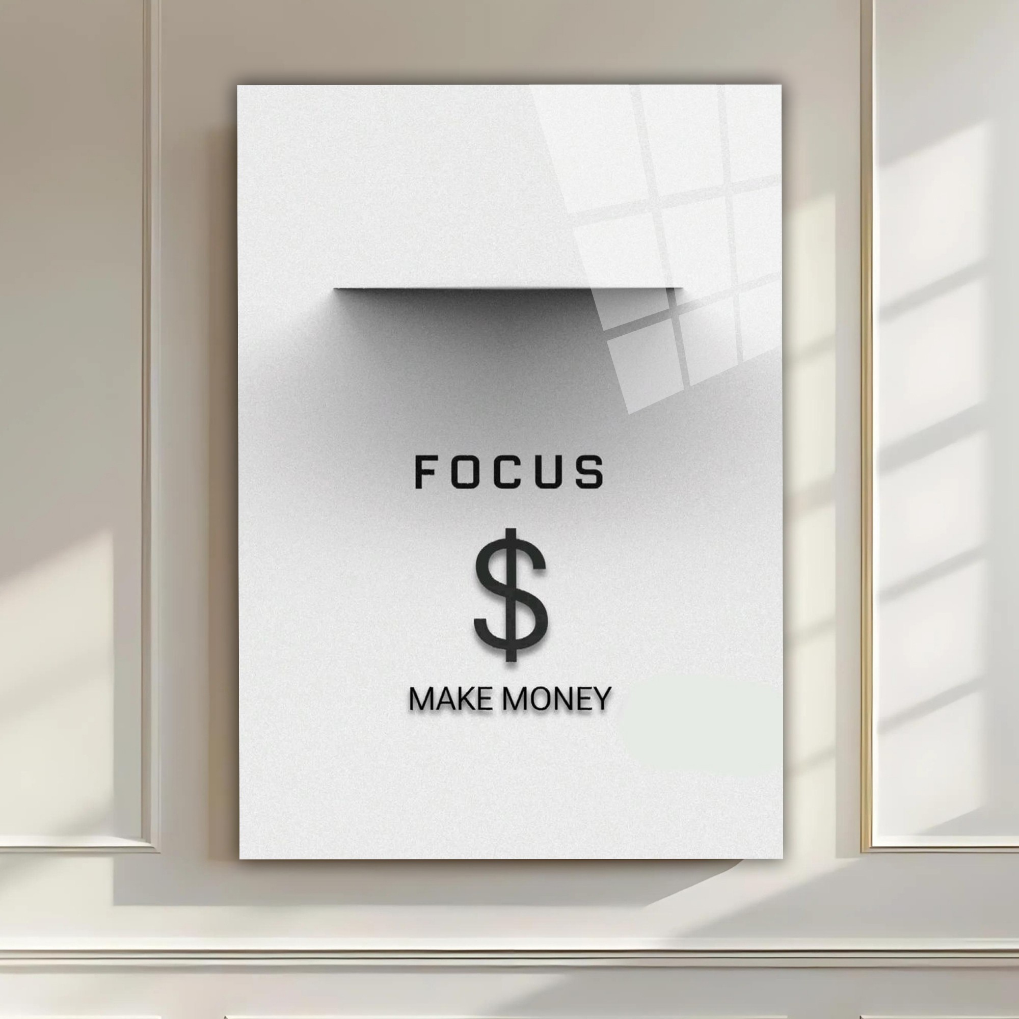 Money Focus Tasarımı Cam Tablo