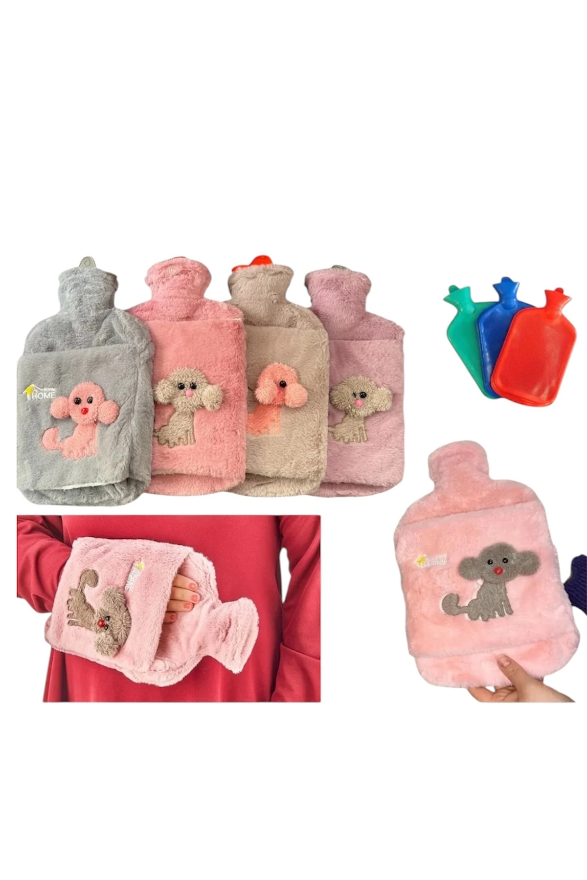 Peluş Kılıflı Köpek Emojili Sıcak Su Torbası 2 Litre