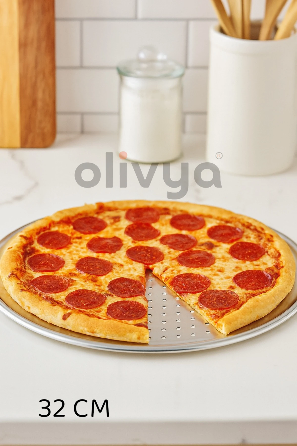 Delikli Pizza Lahmacun Pide Tepsisi 32cm 1 Adet