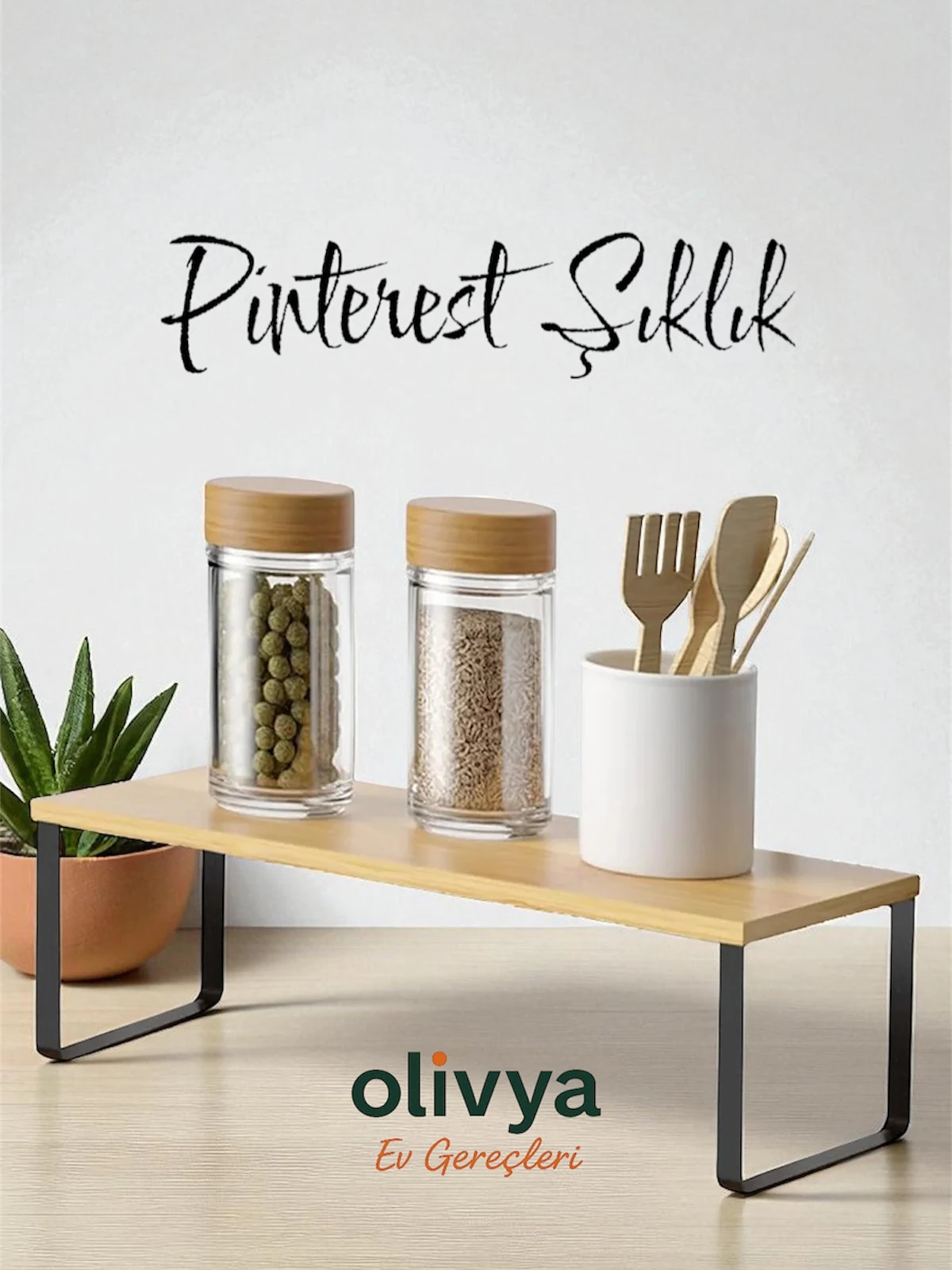 Bambu Dolap İçi Raf Düzenleyici Tabak Bardak Rafı Çok Amaçlı Organizer