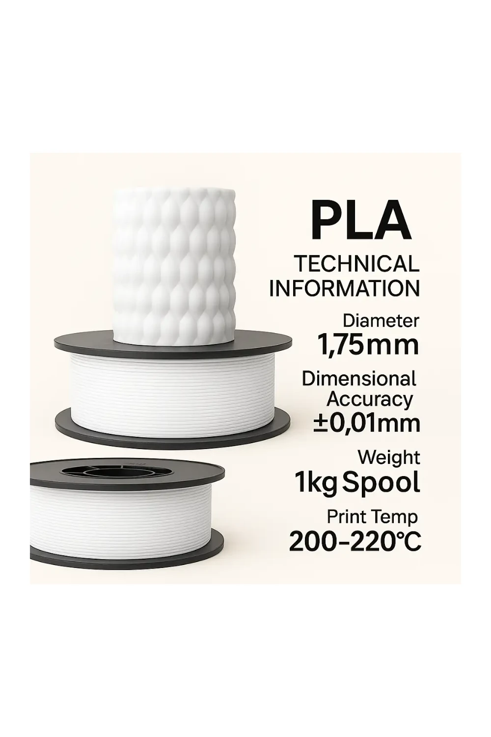 Filetto PLA+ 3D Filament – 1.75mm – 1KG – AMS Uyumlu
