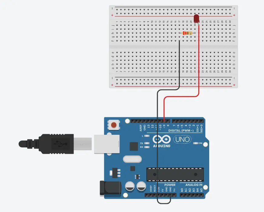 Arduino Uno LED Blink bağlantı şeması