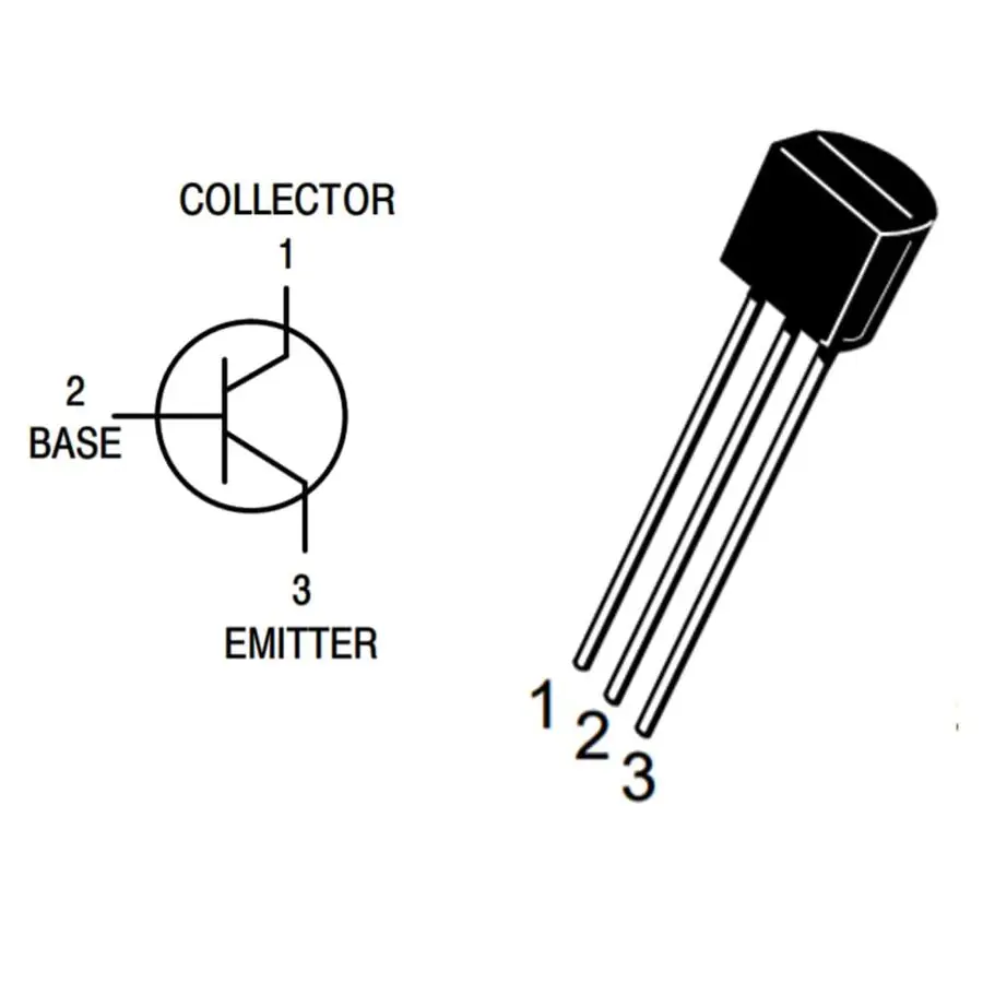 BJT transistör base collector emitter bacakları