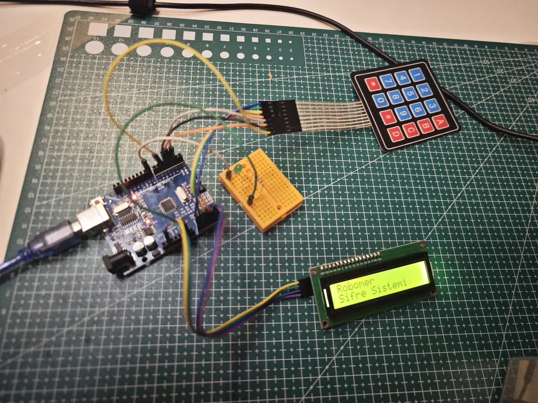 Arduino tuş takımı şifreli LED LCD kontrolü
