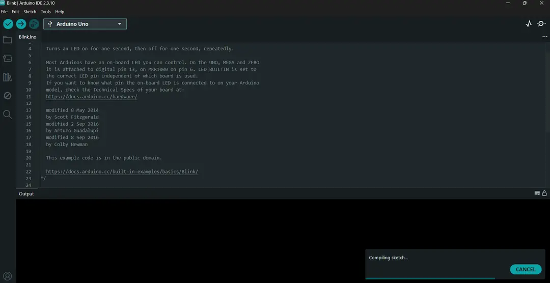 Arduino IDE verify doğrulama ekranı