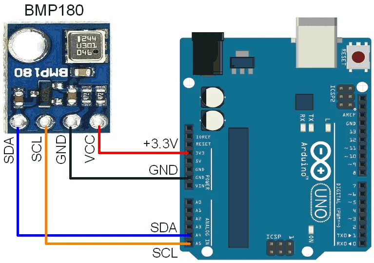 Arduino BMP180 Bağlantı Şeması