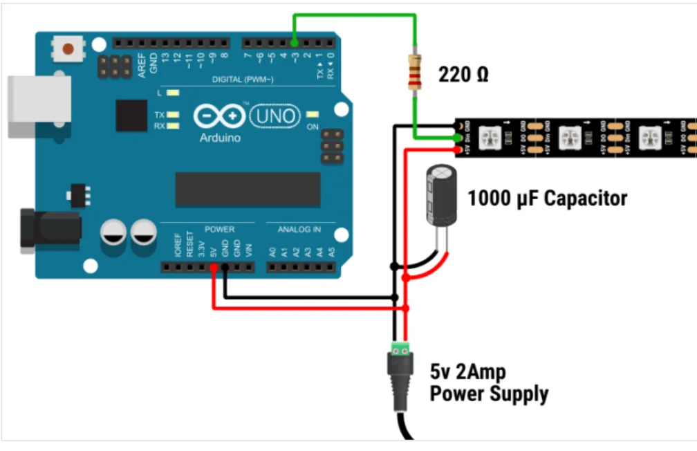 Arduino devresinde bypass kondansatör kullanımı