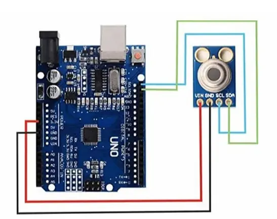 GY-906 MLX90614 Arduino bağlantı şeması