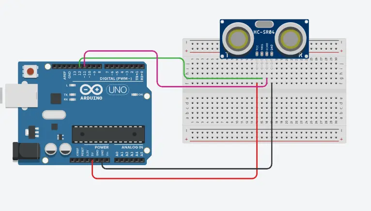 HC-SR04 Arduino Bağlantı Şeması