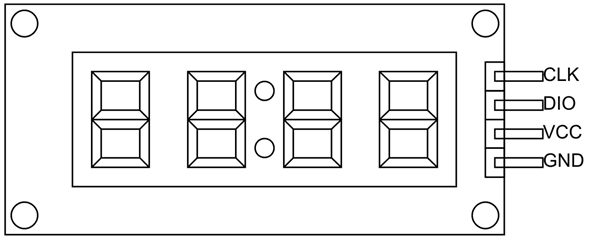 TM1637 4 Haneli 7 Segment Display Modülü Bağlantı Şeması