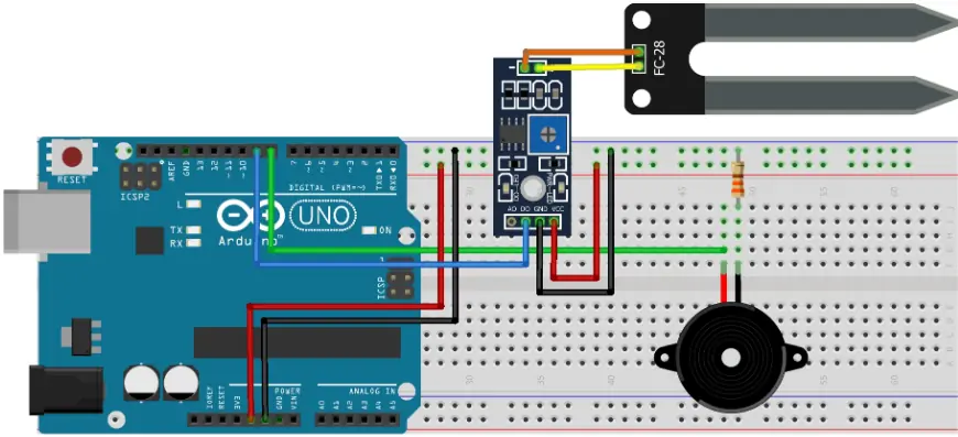 Arduino Toprak Nem Sensörü Bağlantı Şeması