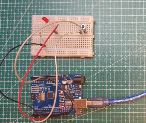 Arduino ile buton kullanarak LED kontrolü devresi