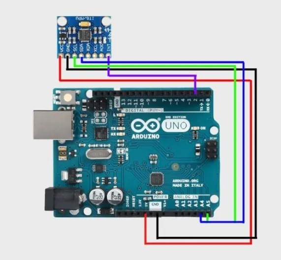 Arduino MPU6050 Bağlantı Şeması