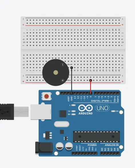 Arduino ile buzzer bağlantı şeması