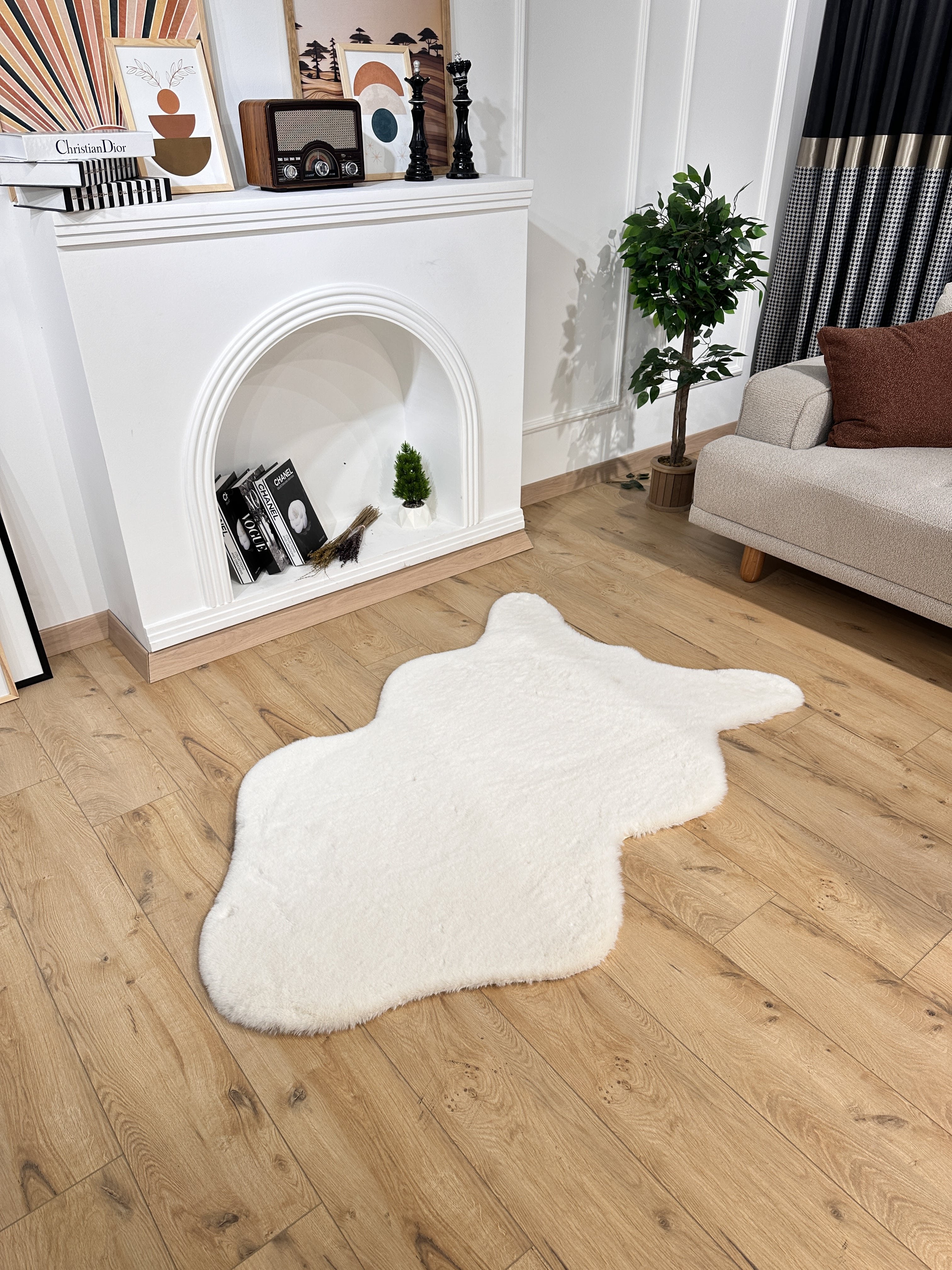 Paşha Home Tavşan Peluş/Post Beyaz