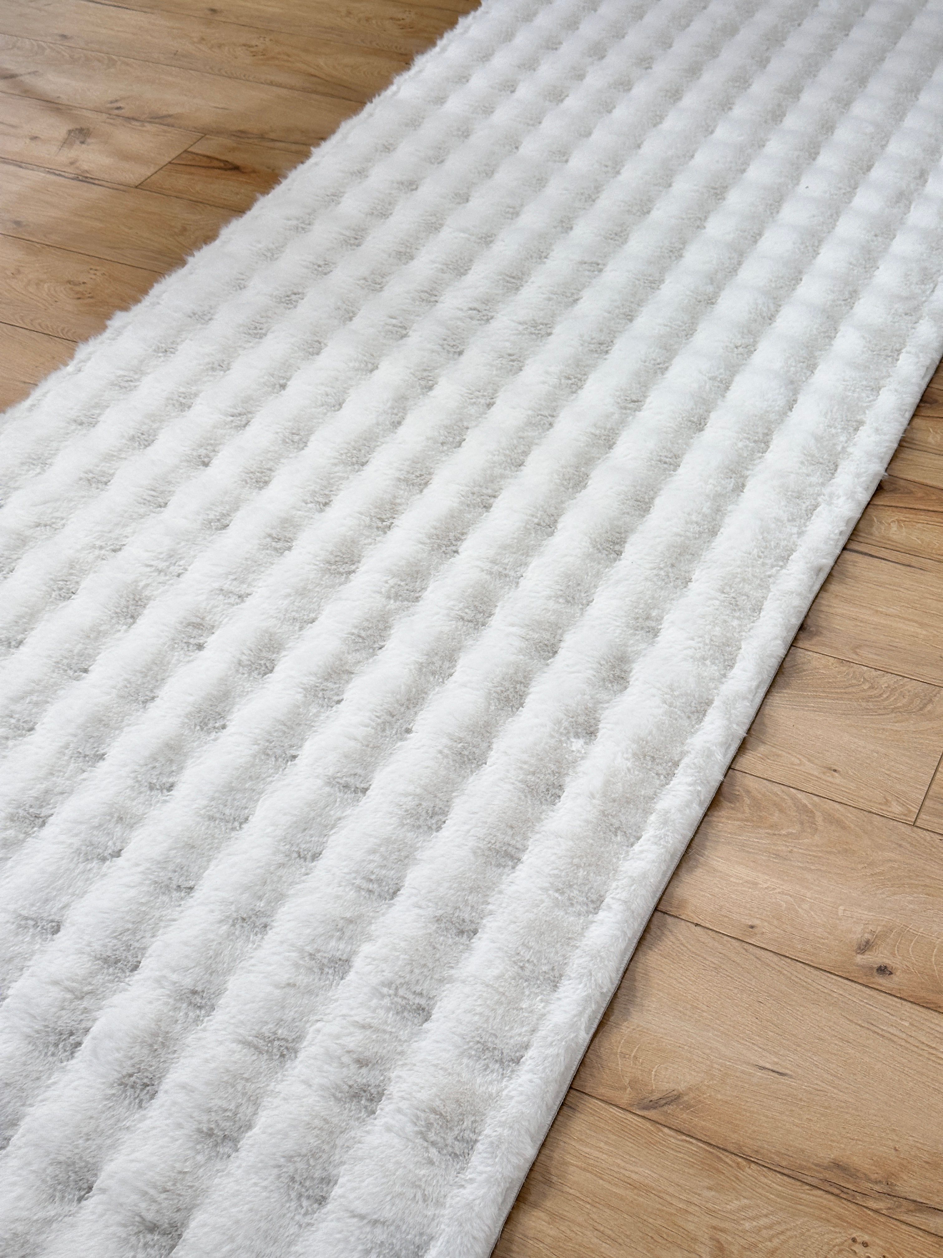 Paşha Home Loop Bubble Peluş/Post Halı Beyaz