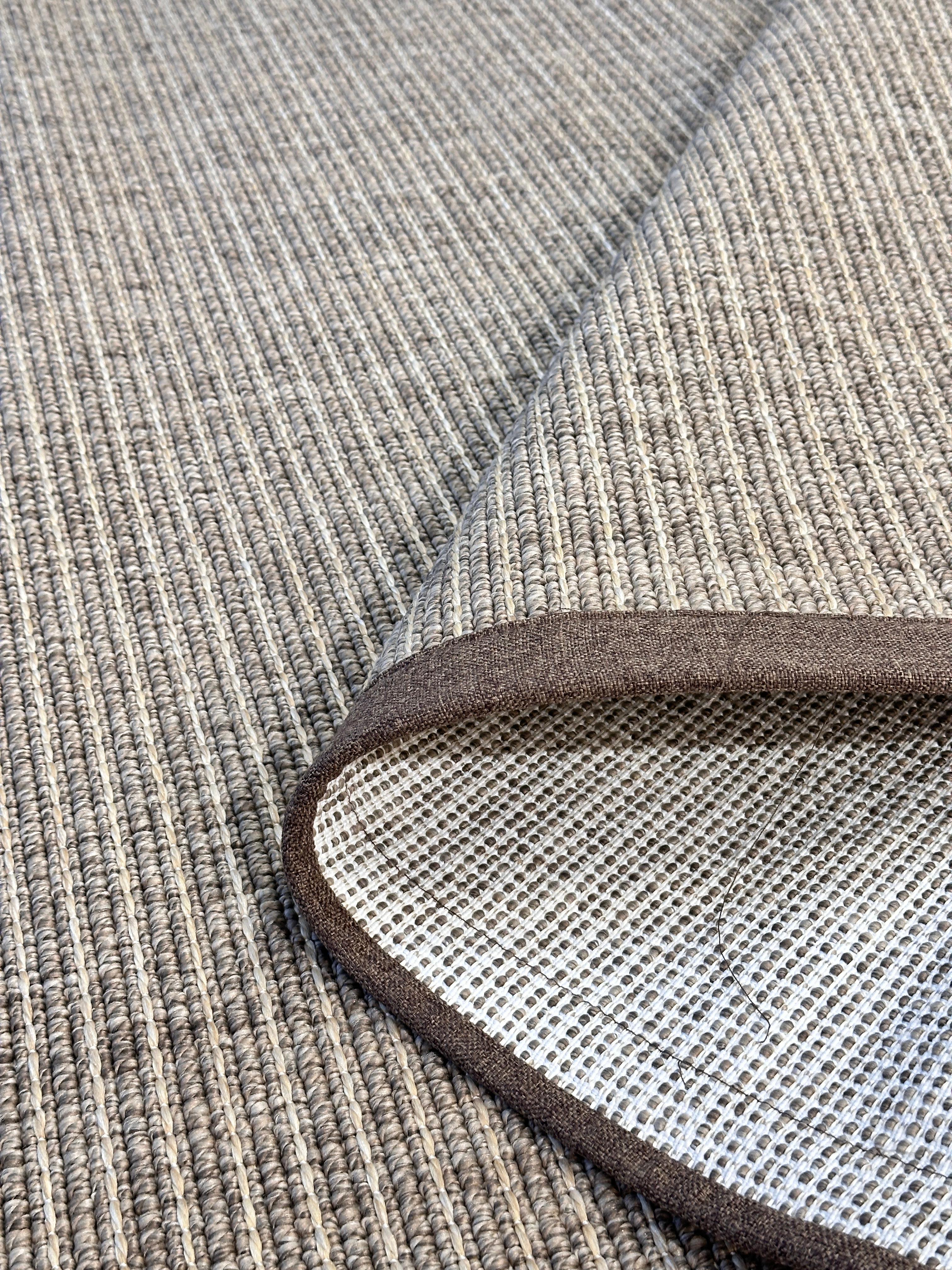 Riva Jüt/Sisal 6010D Kahve Keten Bordürlü 