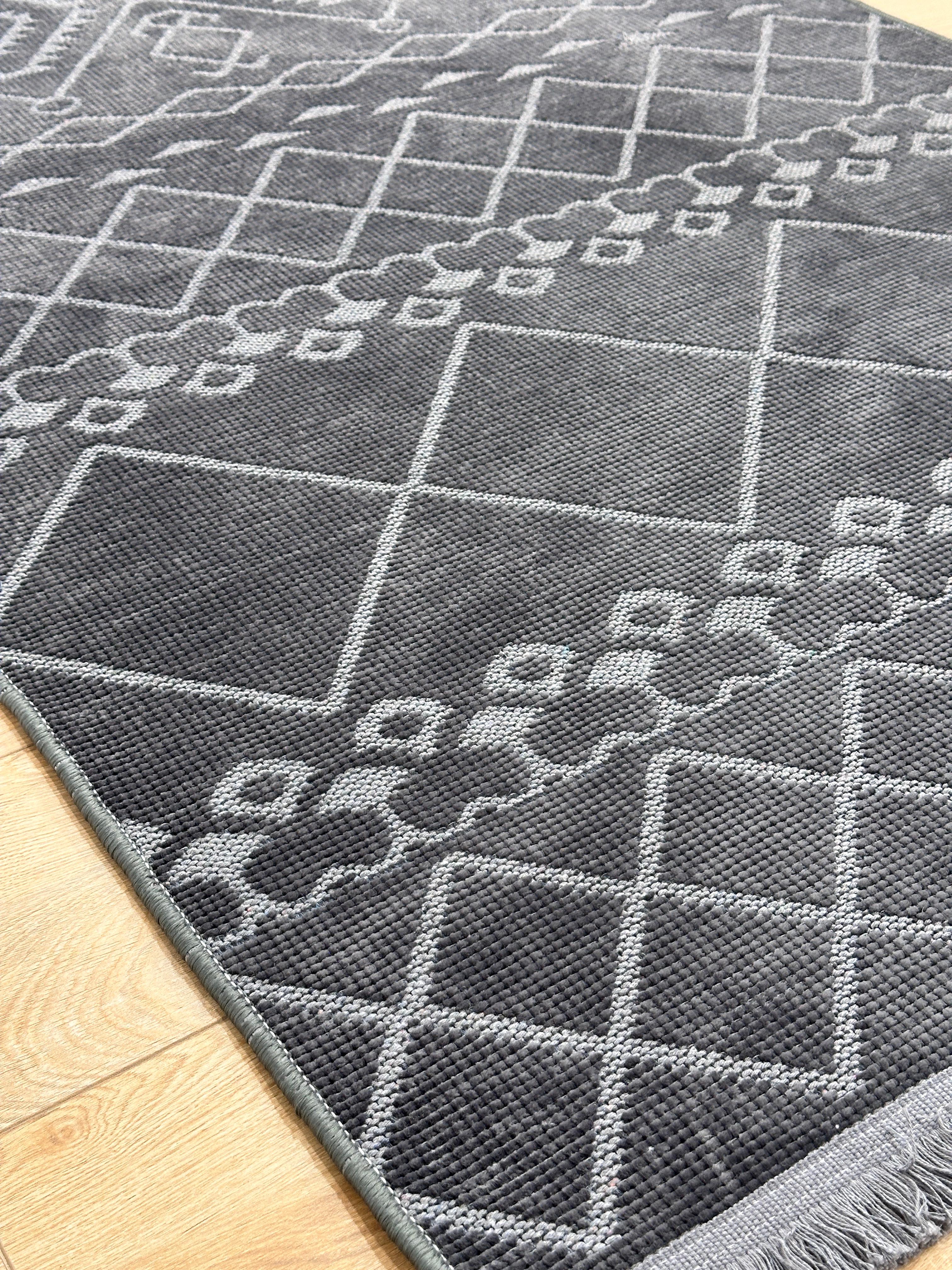 Özel Kesim Şönil Kilim Otantik Antrasit