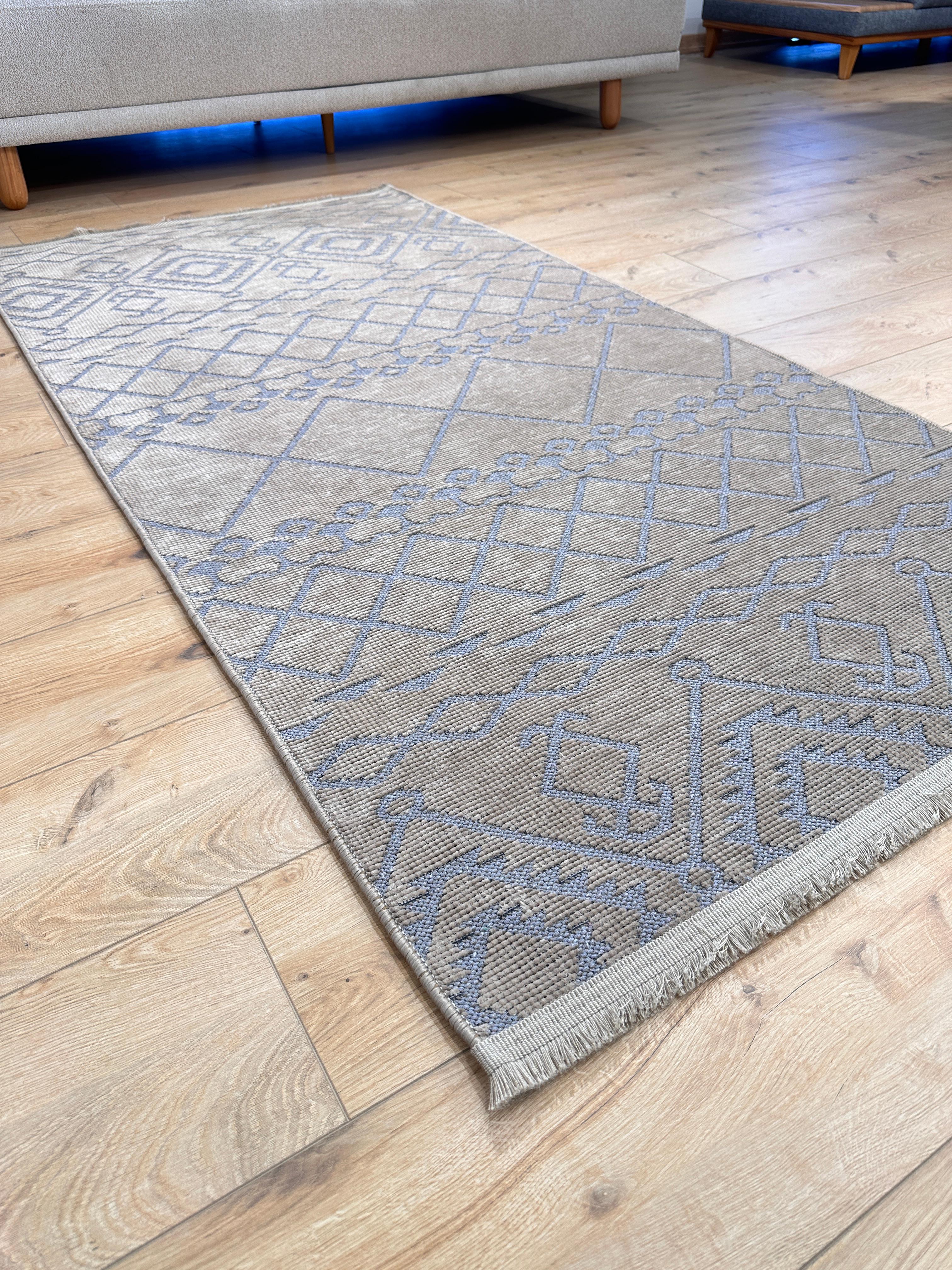 Özel Kesim Şönil Kilim Otantik Kahve