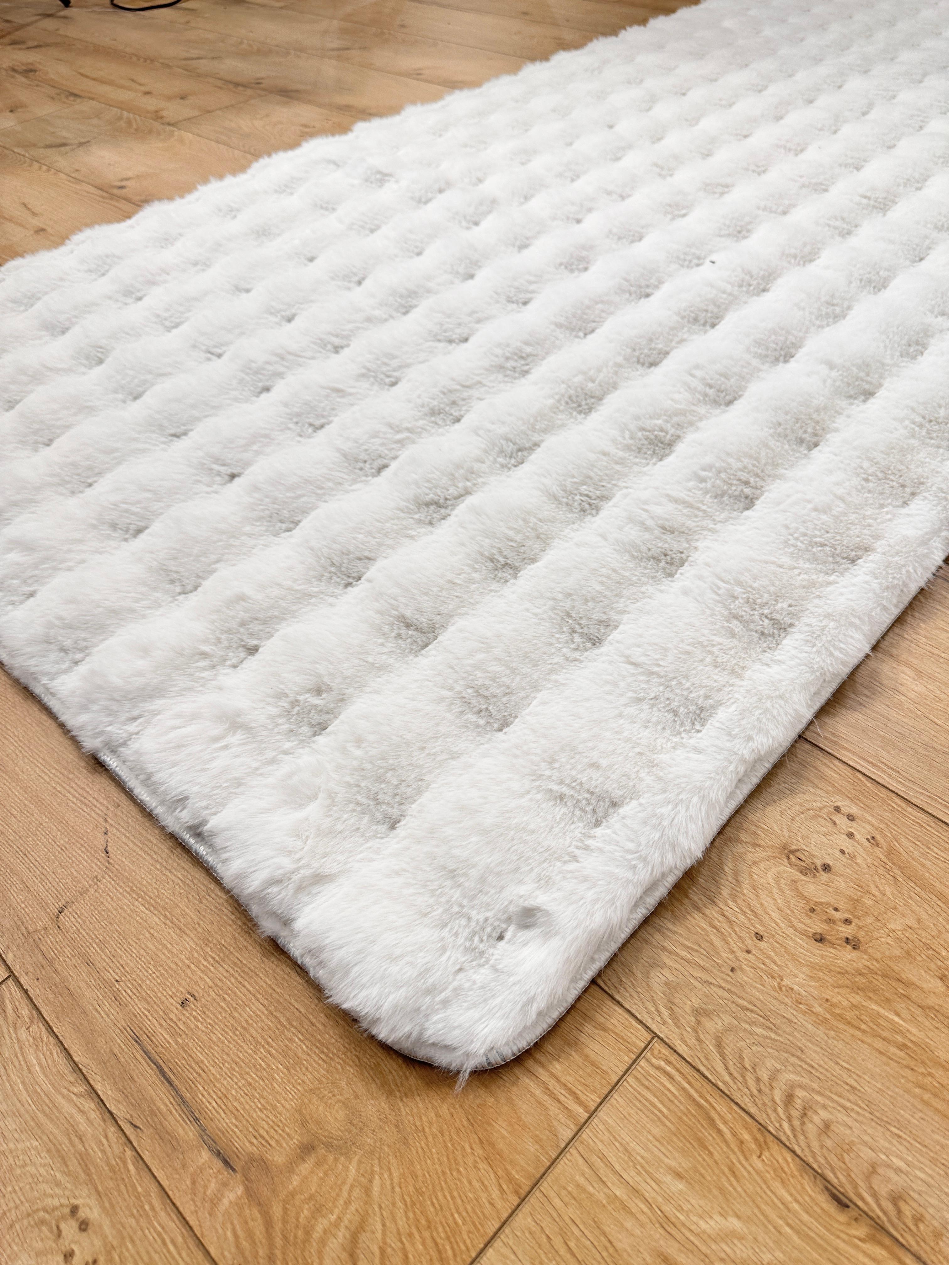 Paşha Home Loop Bubble Peluş/Post Halı Beyaz