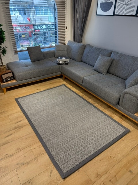 Alpaka Sisal 8003 Gri Bordürlü