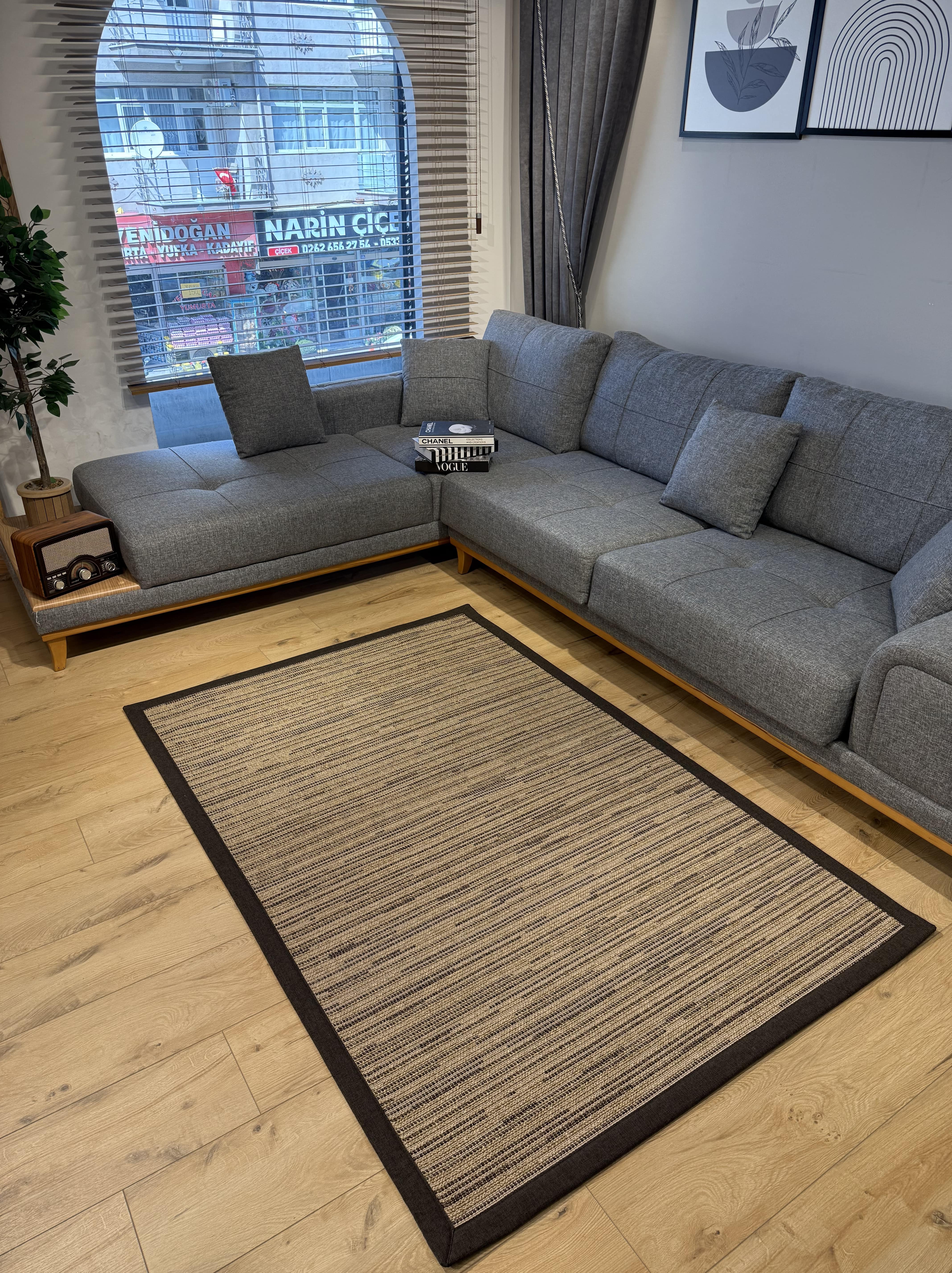 Alpaka Sisal 8004 Acı Kahve Bordürlü