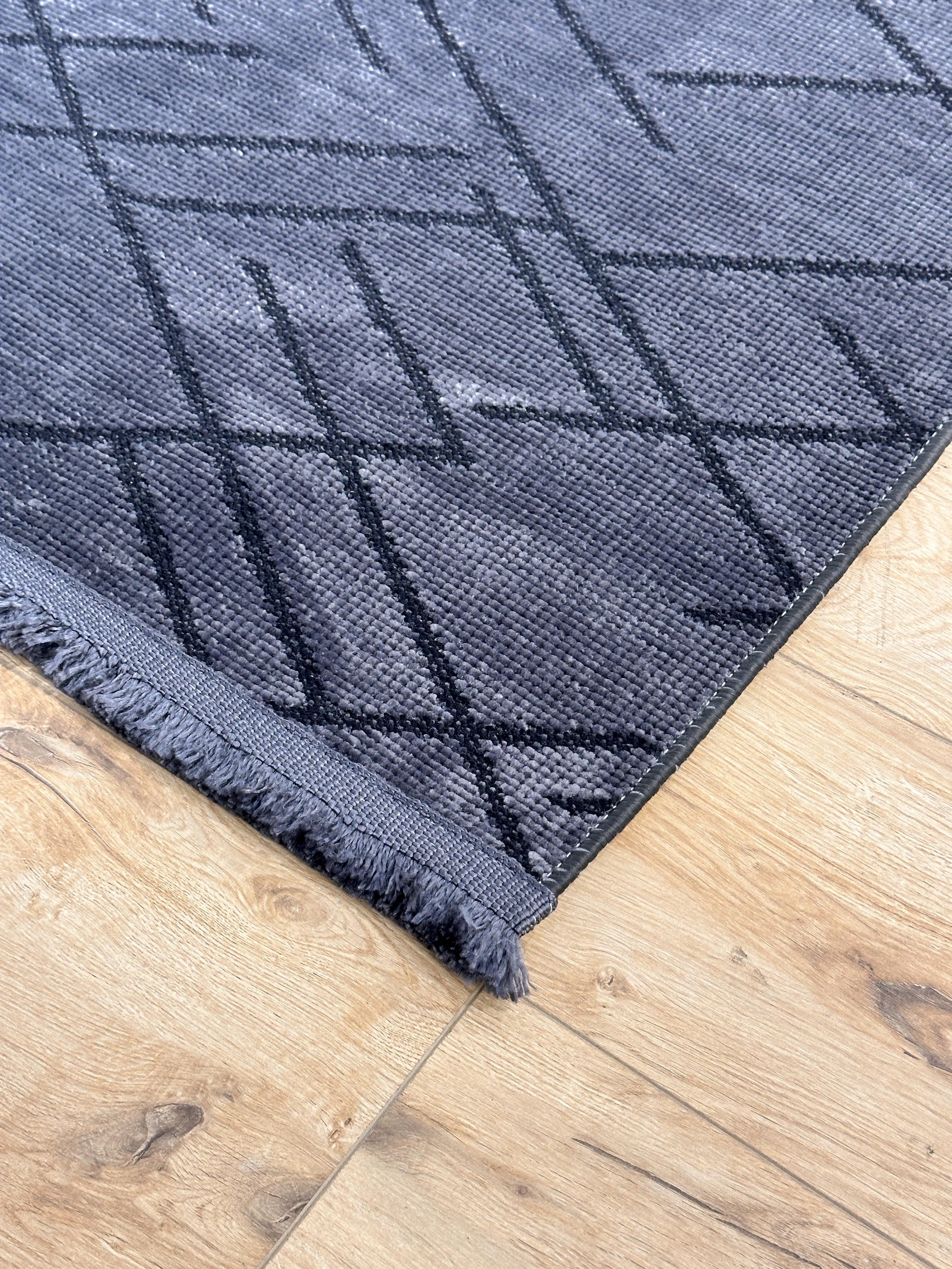 Şönil Kilim Mozaik Desen Antrasit