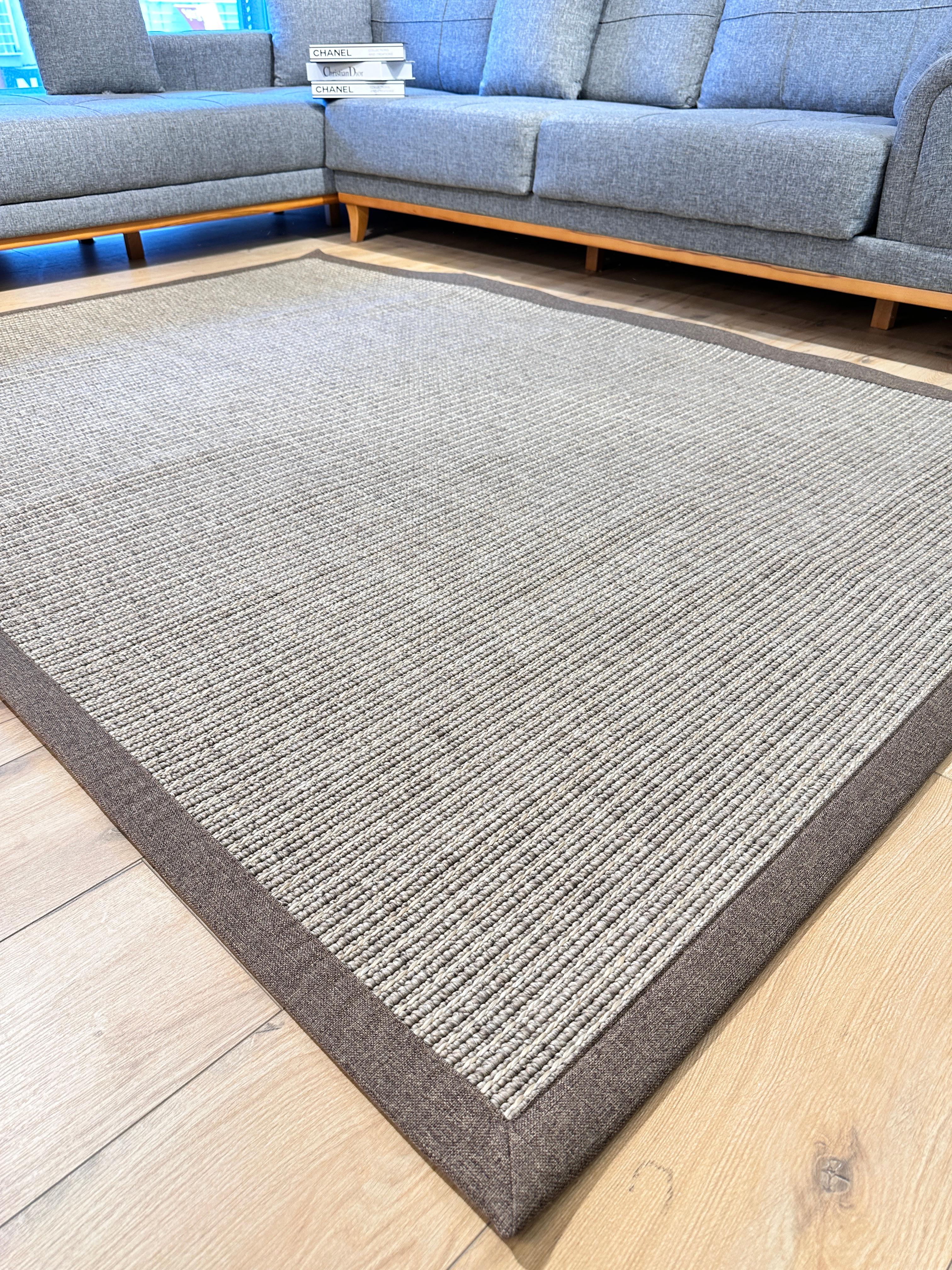 Riva Jüt/Sisal 6010D Kahve Keten Bordürlü 
