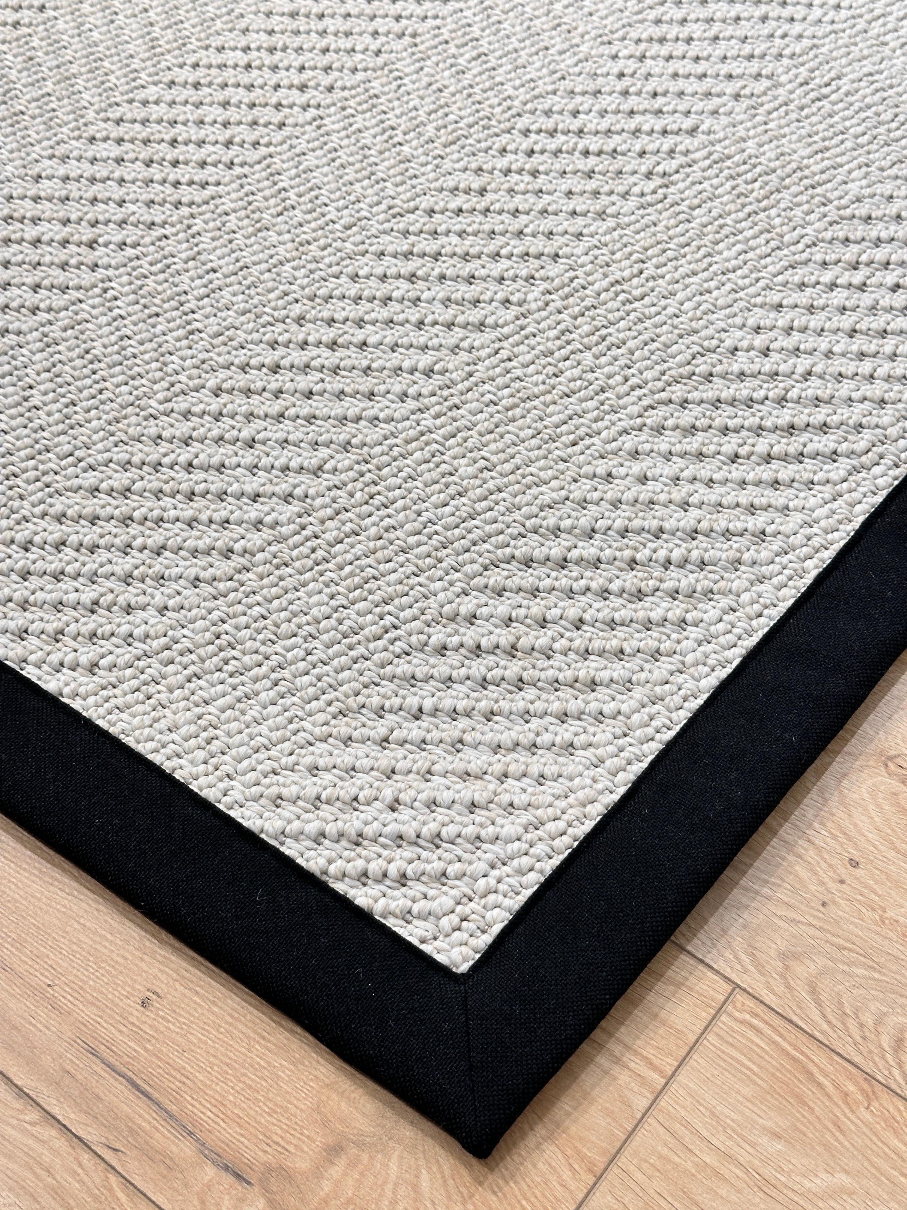 Özel Kesim Riva Jüt/Sisal 6001B Krem Keten Bordürlü 