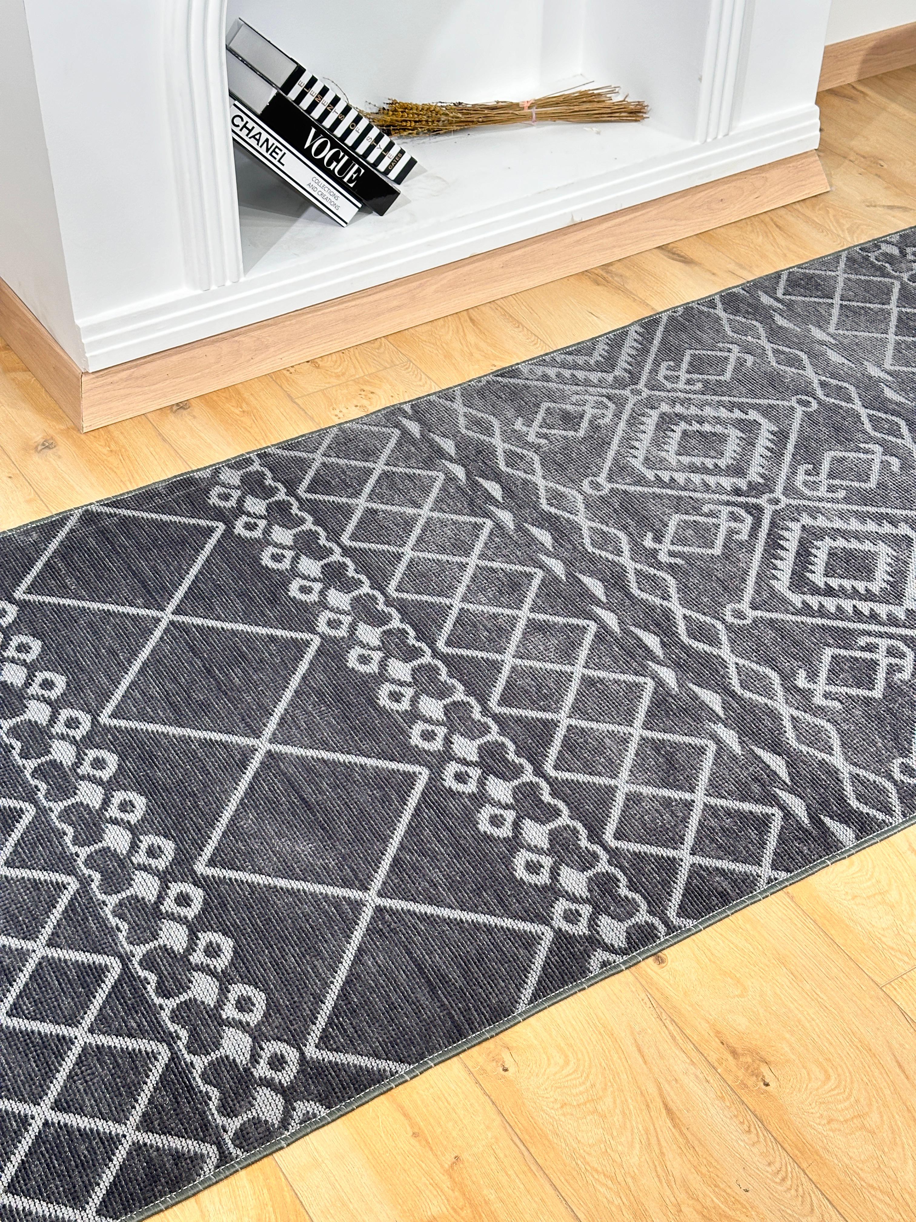 Özel Kesim Şönil Kilim Otantik Antrasit