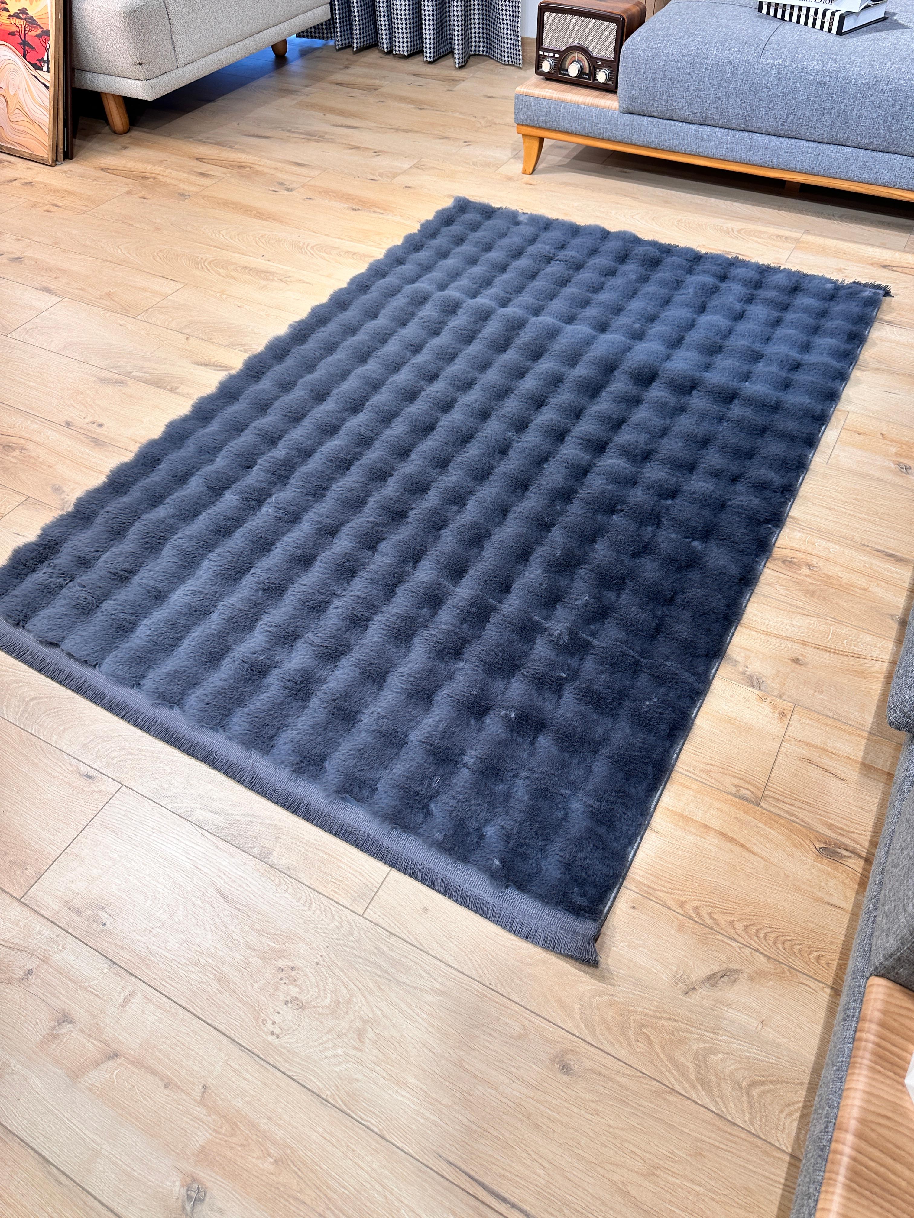 Makro Bubble Peluş/Post Halı Antrasit