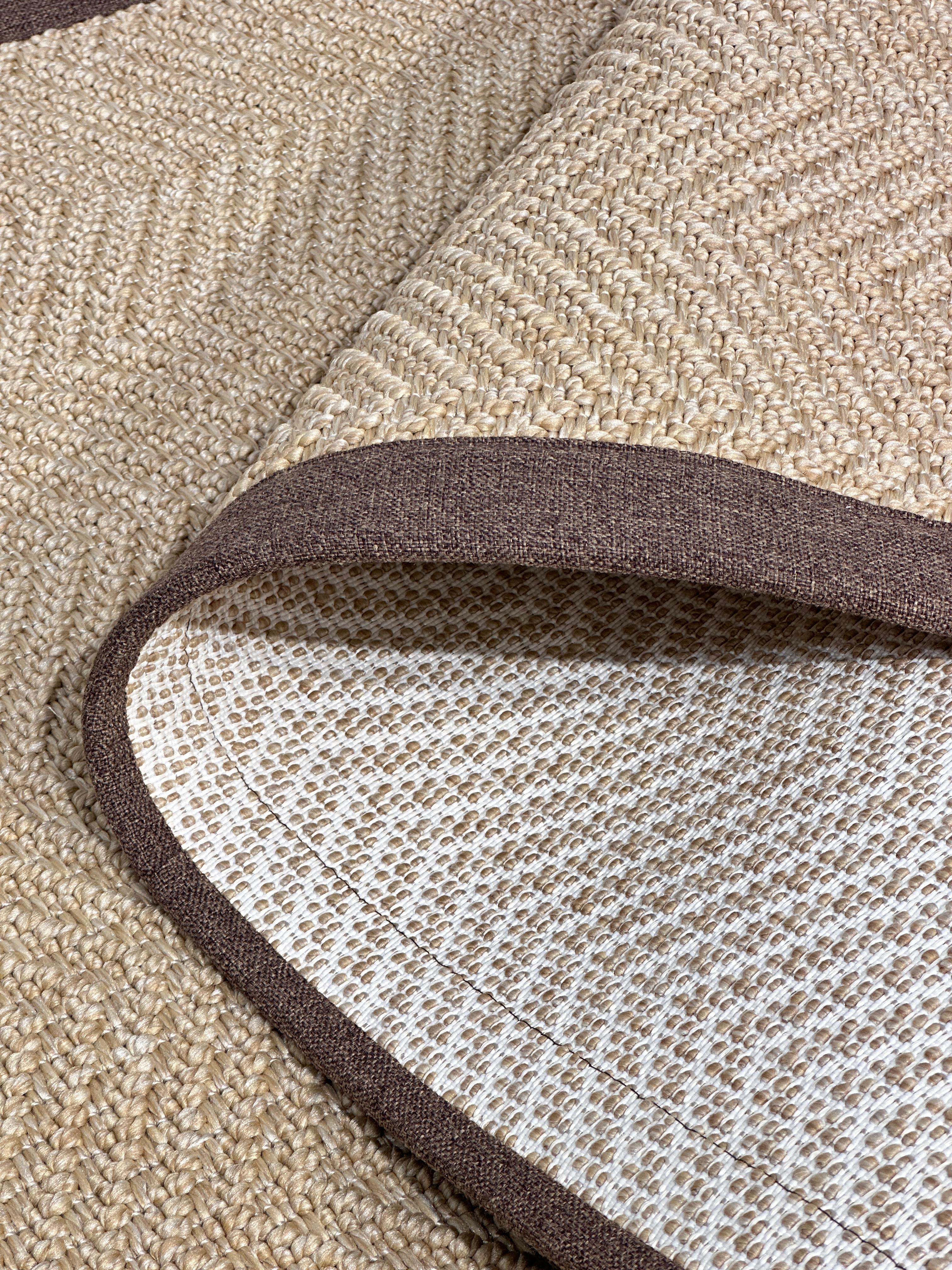 Özel Kesim Riva Jüt/Sisal 6000H Natural Keten Bordürlü 