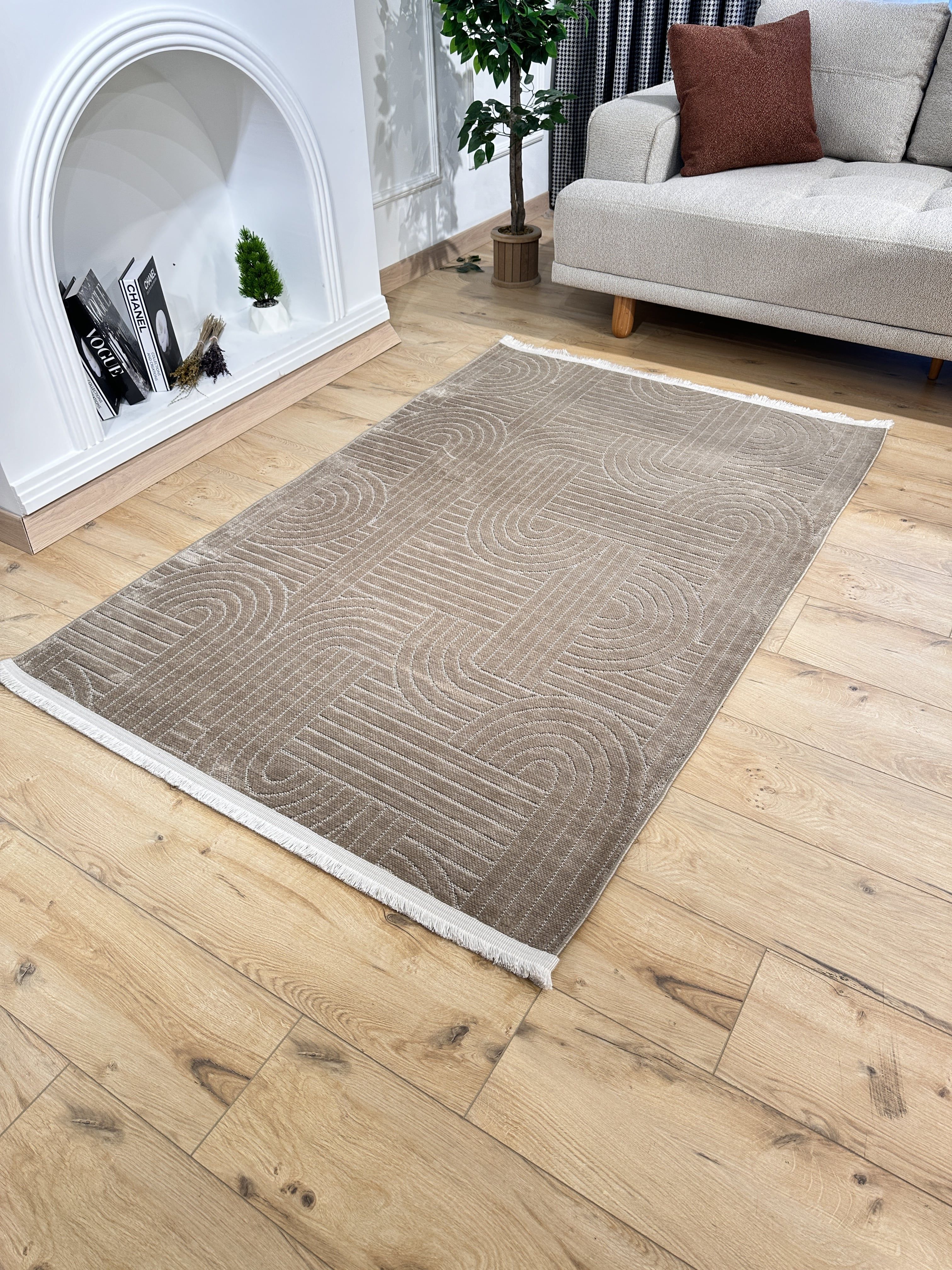 Şönil Kilim Sedef Desen Kahverengi