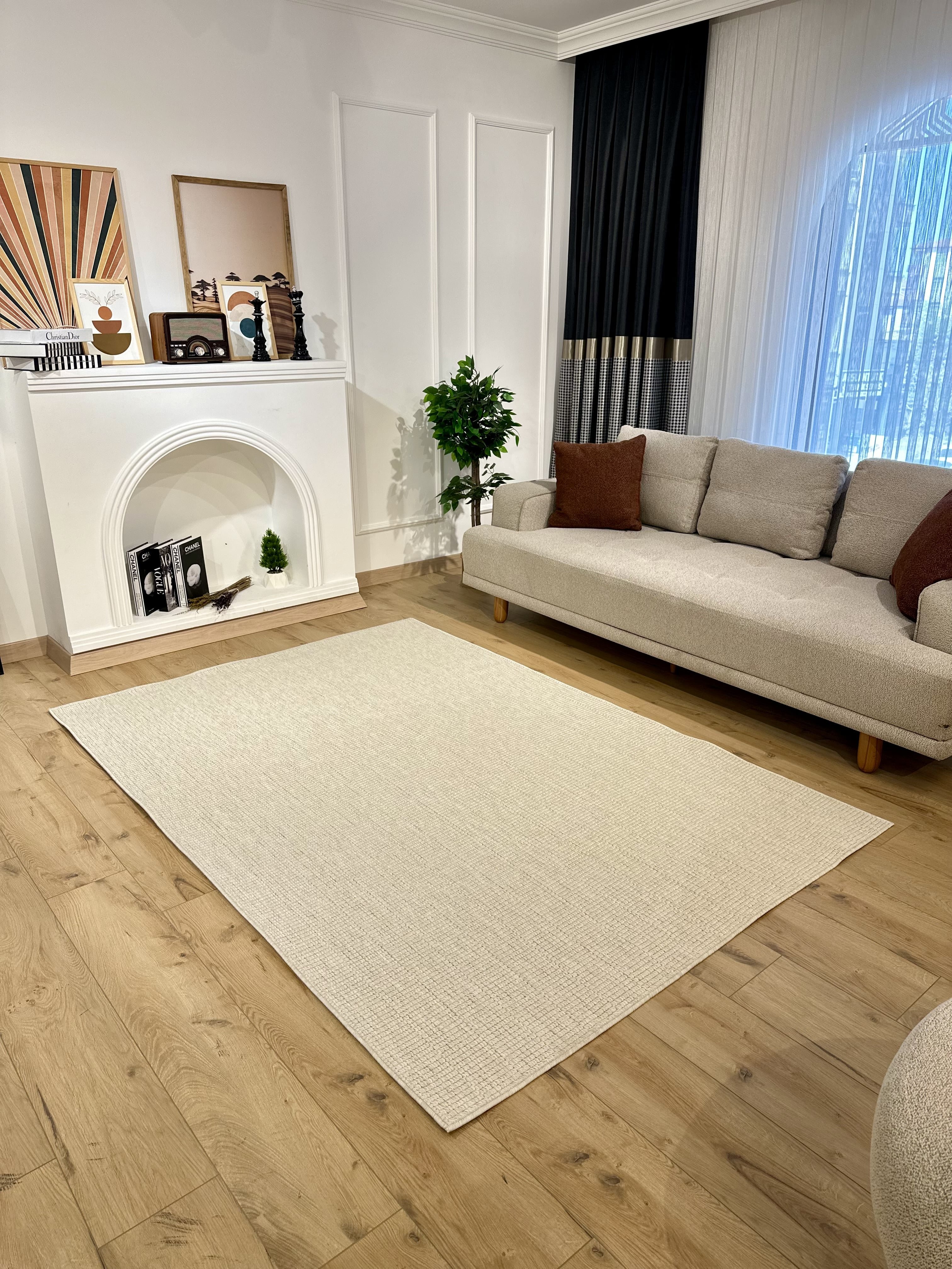 Riva Jüt/Sisal Halı 6005B Krem