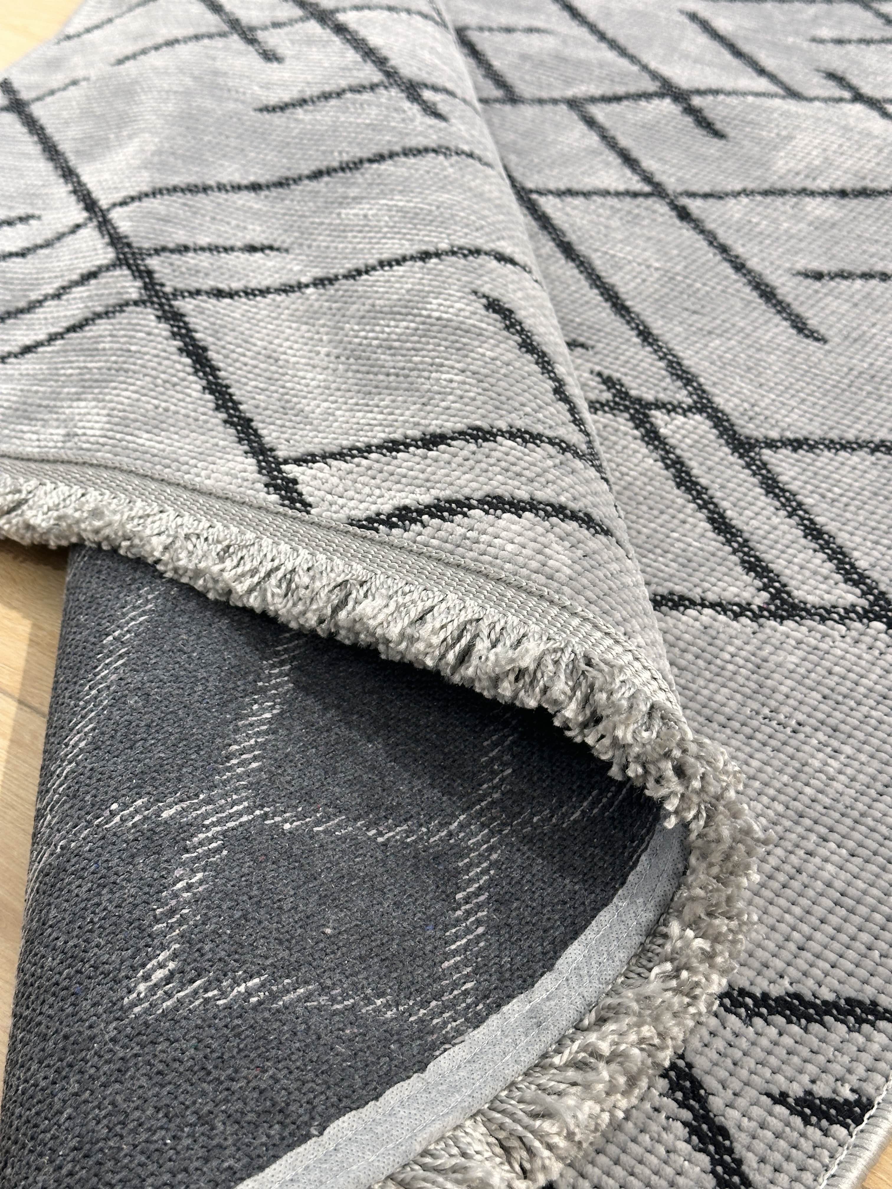 Şönil Kilim Mozaik Desen Gri