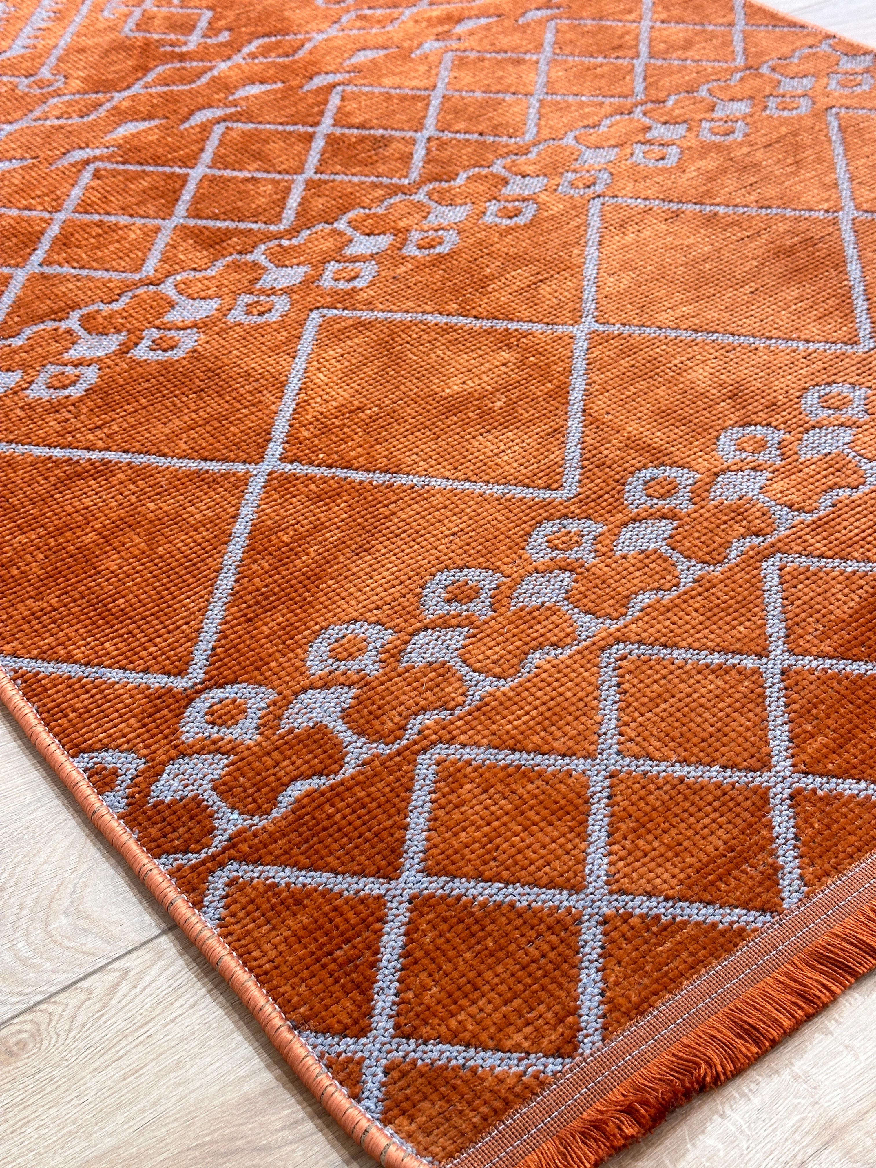 Özel Kesim Şönil Kilim Otantik Turuncu