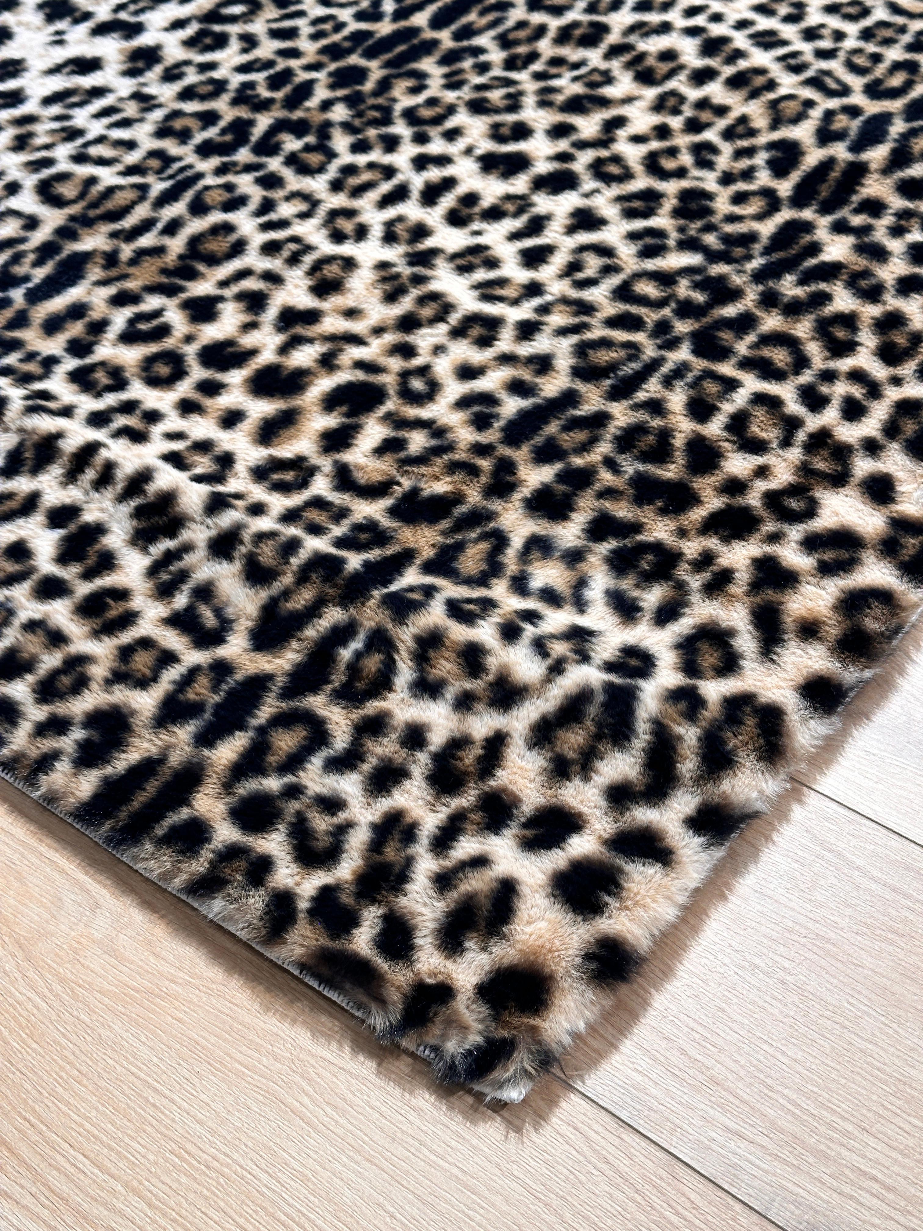 Özel Kesim Leopar Peluş/Post Kahverengi