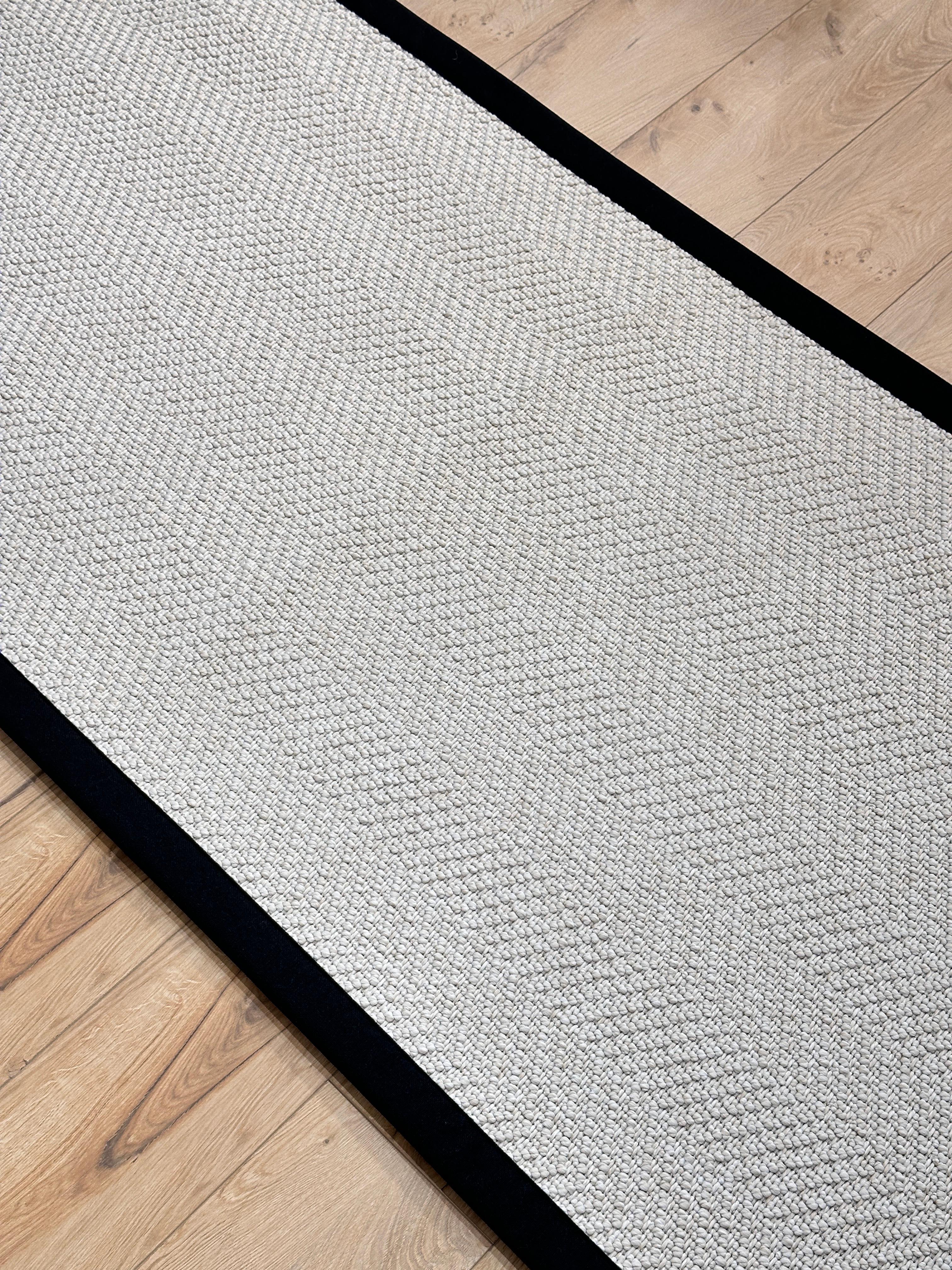 Özel Kesim Riva Jüt/Sisal 6001B Krem Keten Bordürlü 