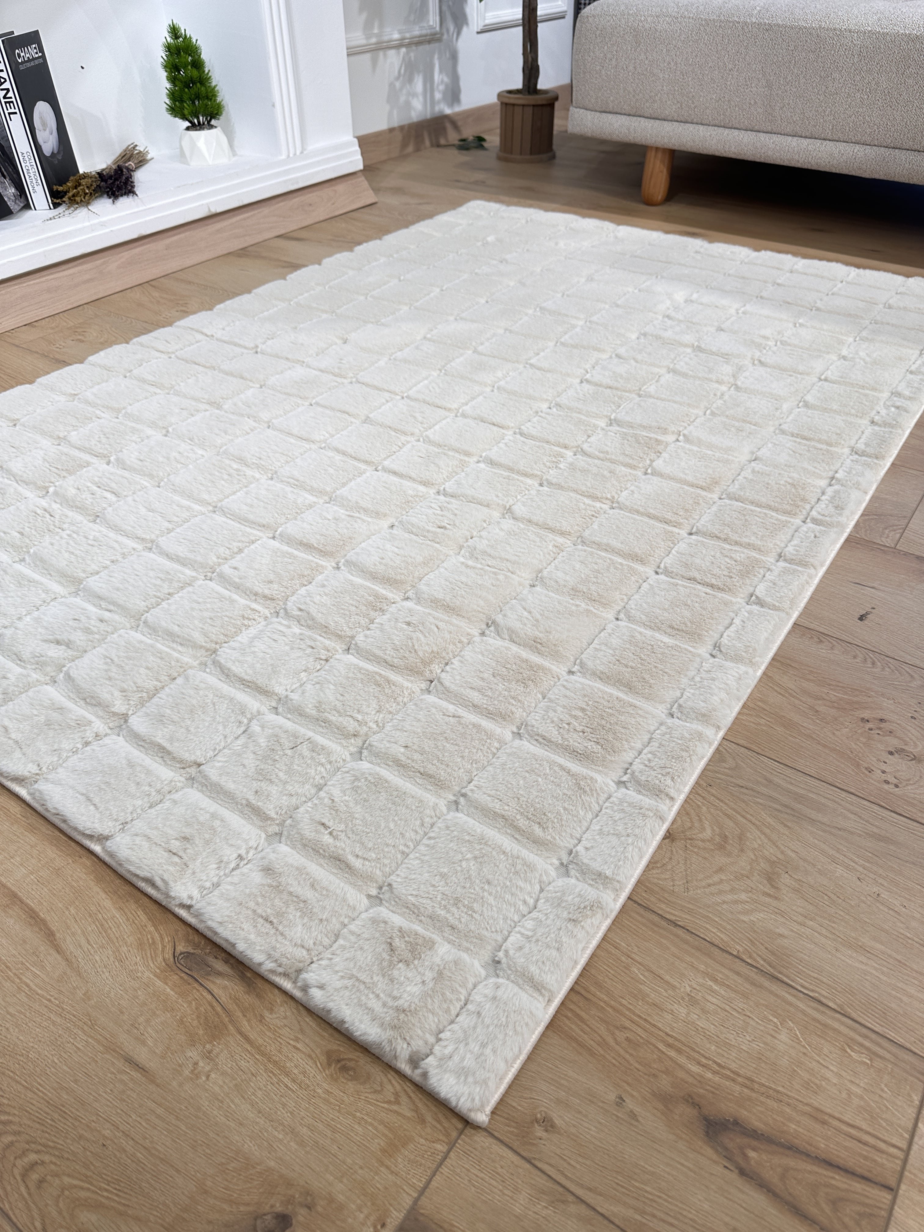 Makro Samur 1 Peluş/Post Halı Bej