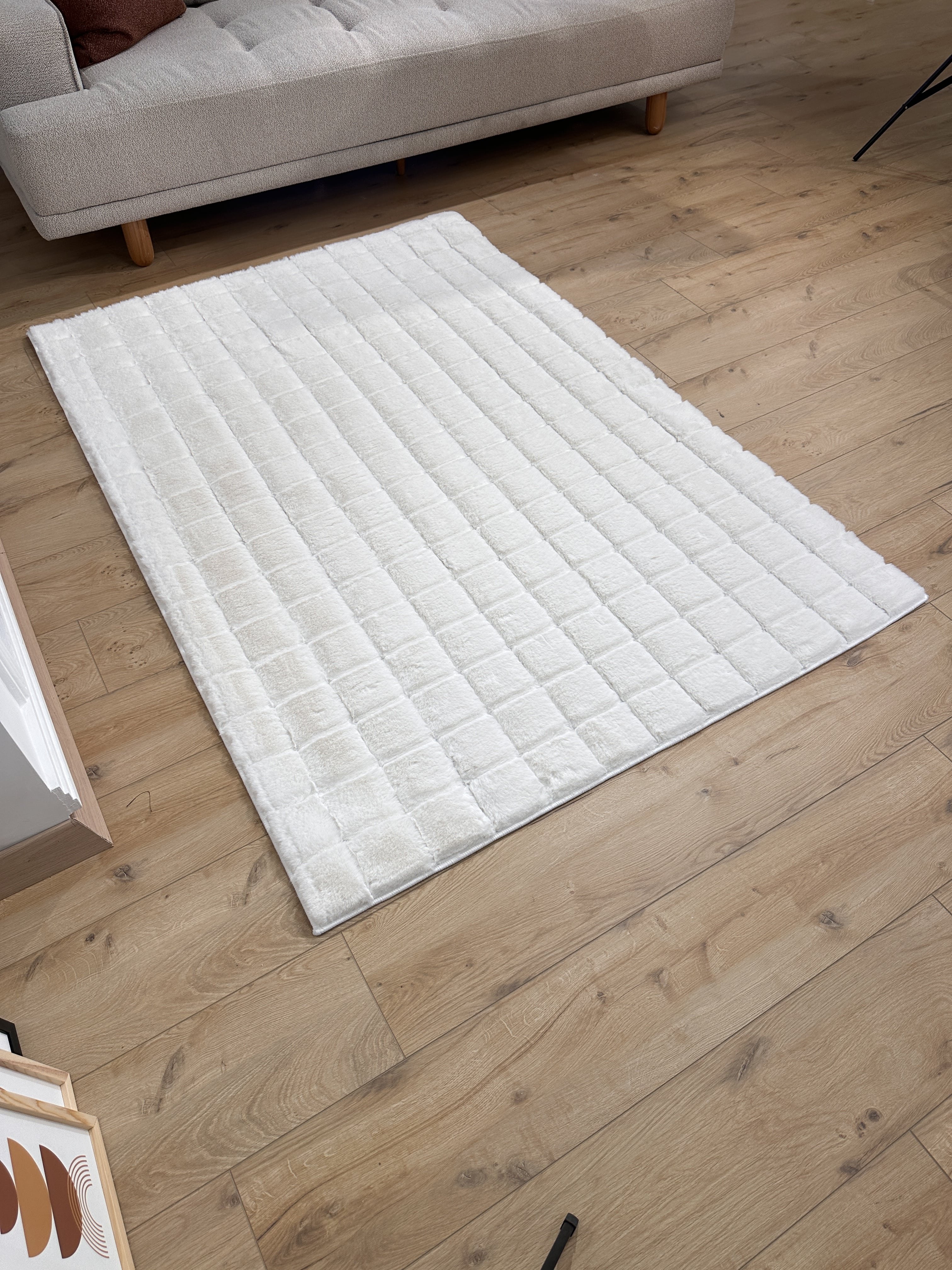 Makro Samur 4 Peluş/Post Halı Krem
