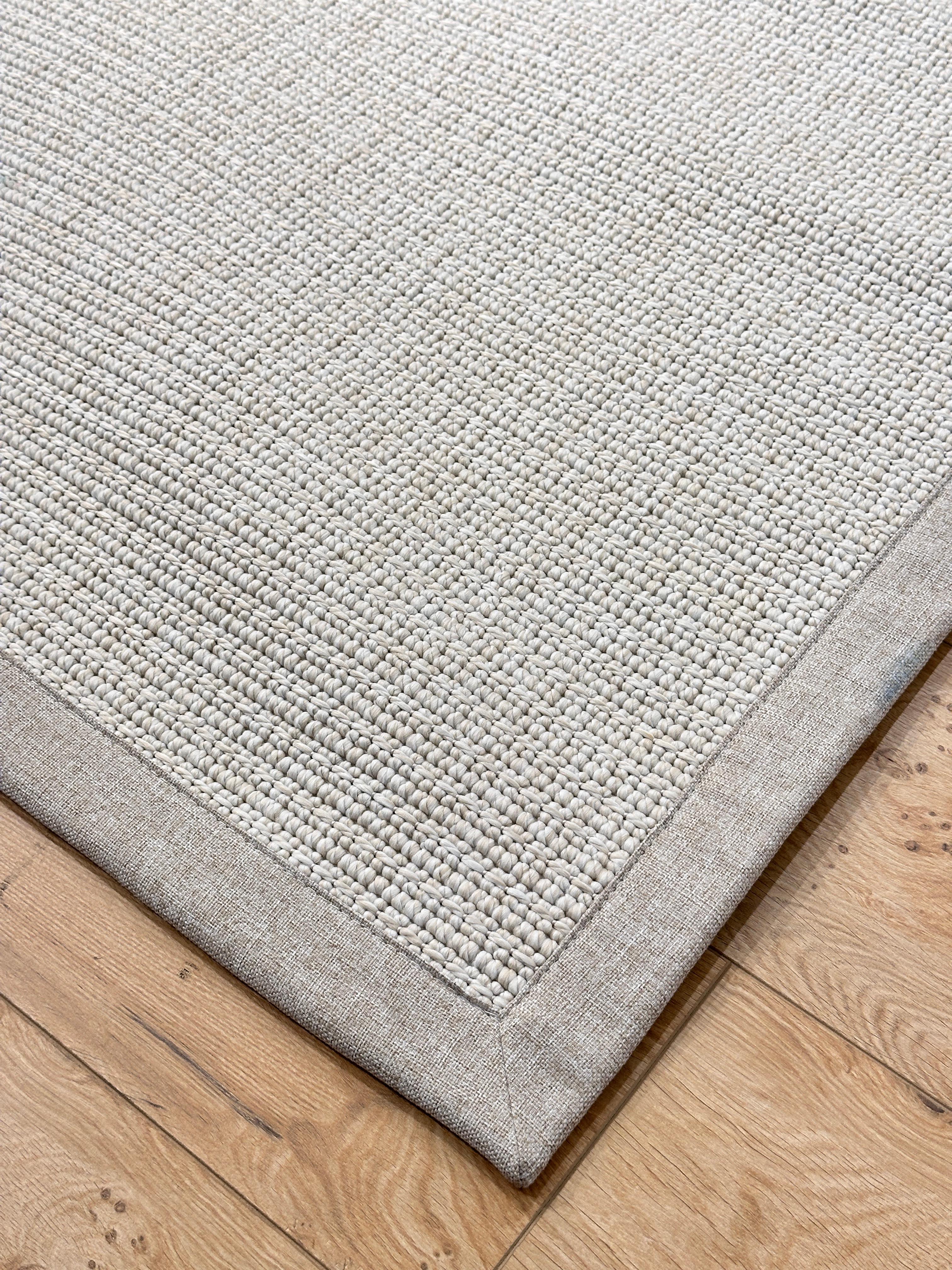 Özel Kesim Riva Jüt/Sisal 6008B Krem Keten Bordürlü 
